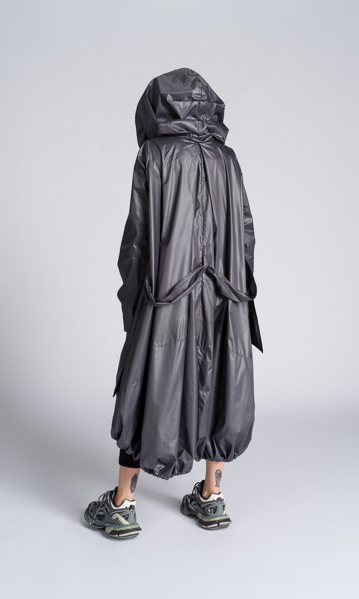 Hooded Raincoat with Belt - AAKASHA