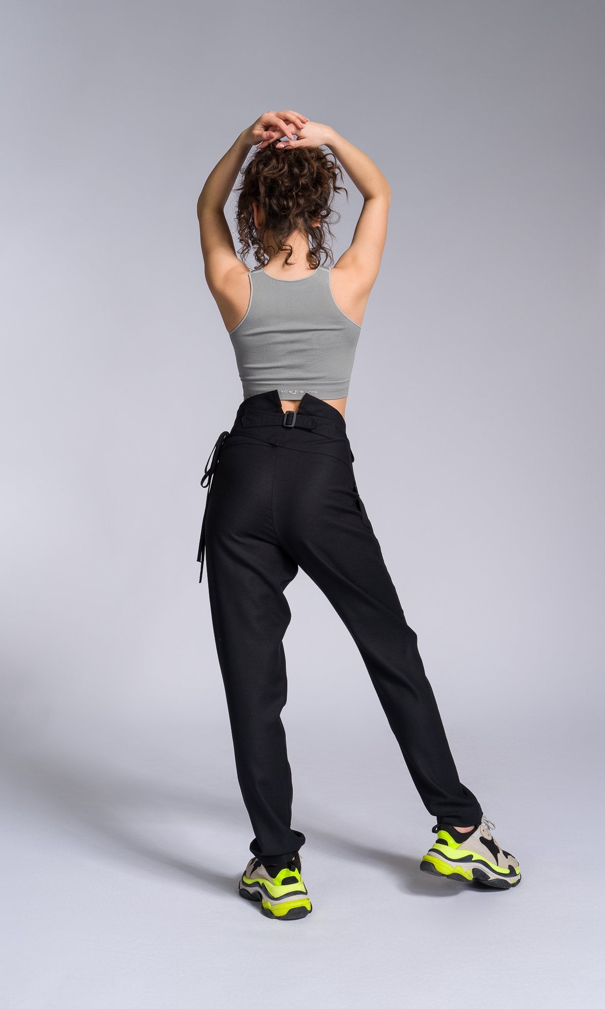 Tapered Pants with Overlap Front