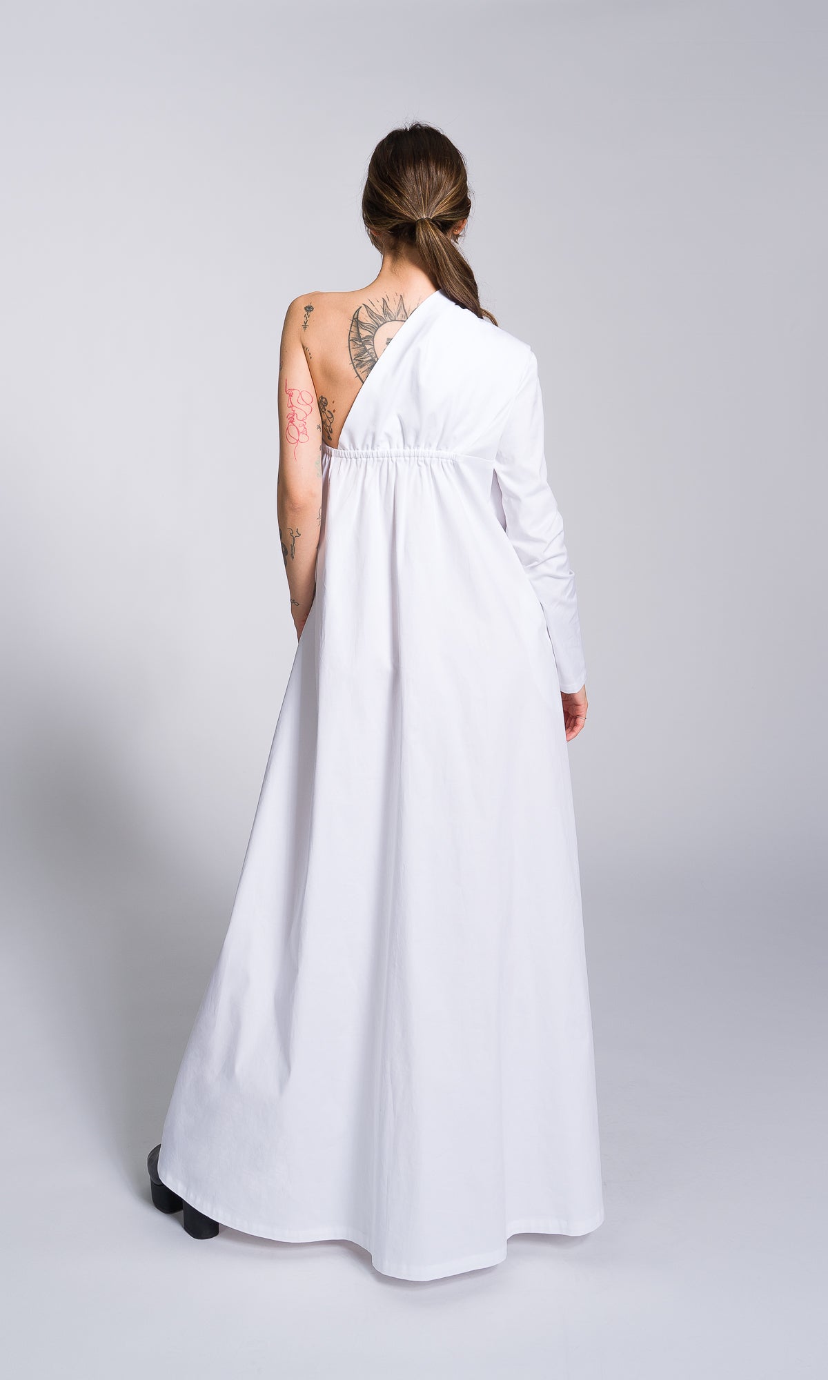 One Shoulder Maxi Dress with Belt - AAKASHA