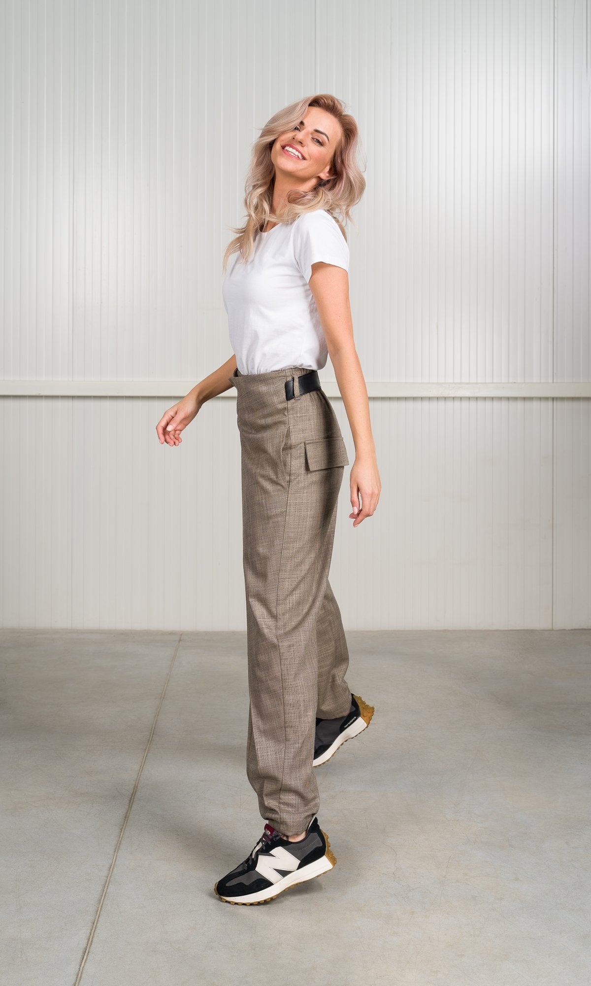 Plain Weave Pants with Overlap Front - AAKASHA