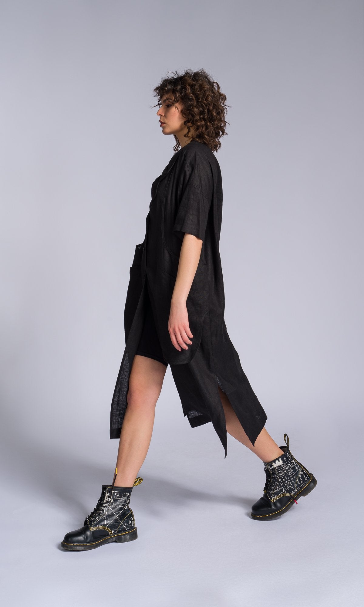 Linen Apron Tunic Shirt - AAKASHA