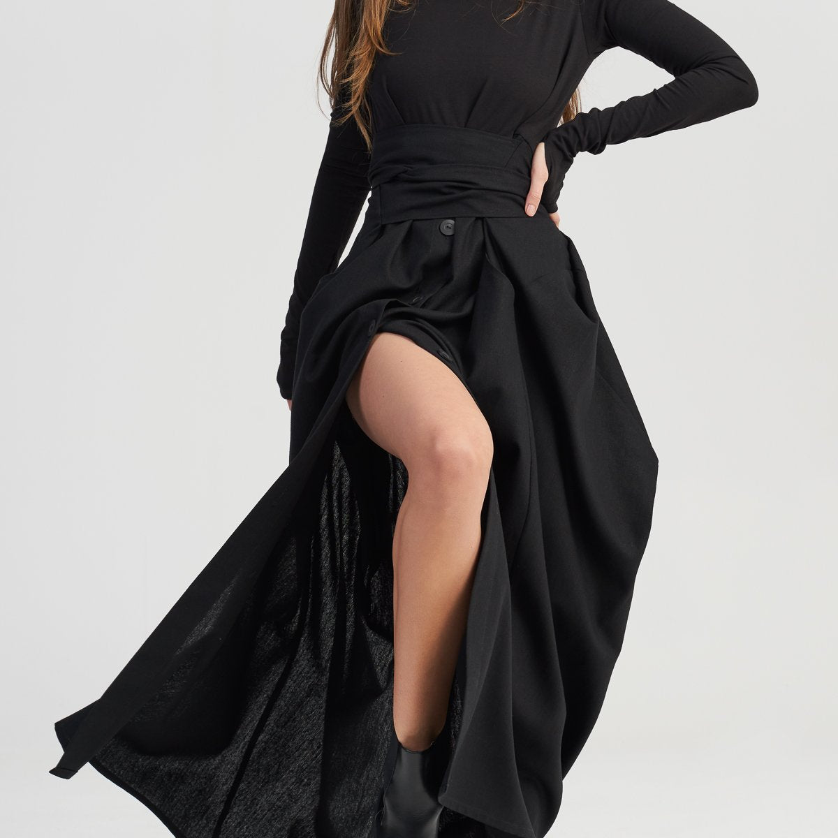 chinese dress ladies Maxi Dress with Belt