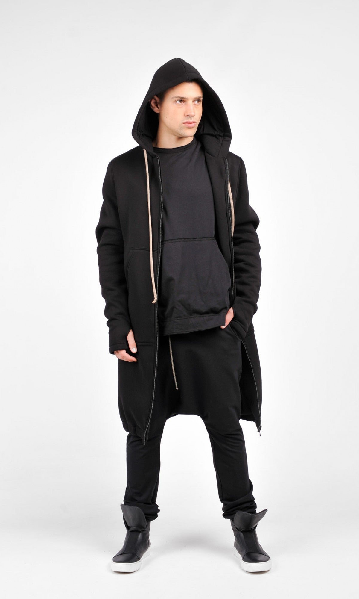 Long Zipper Hoodie Coat