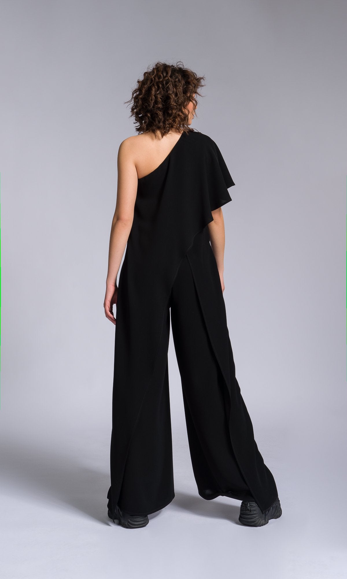 One Shoulder Flare Jumpsuit - AAKASHA