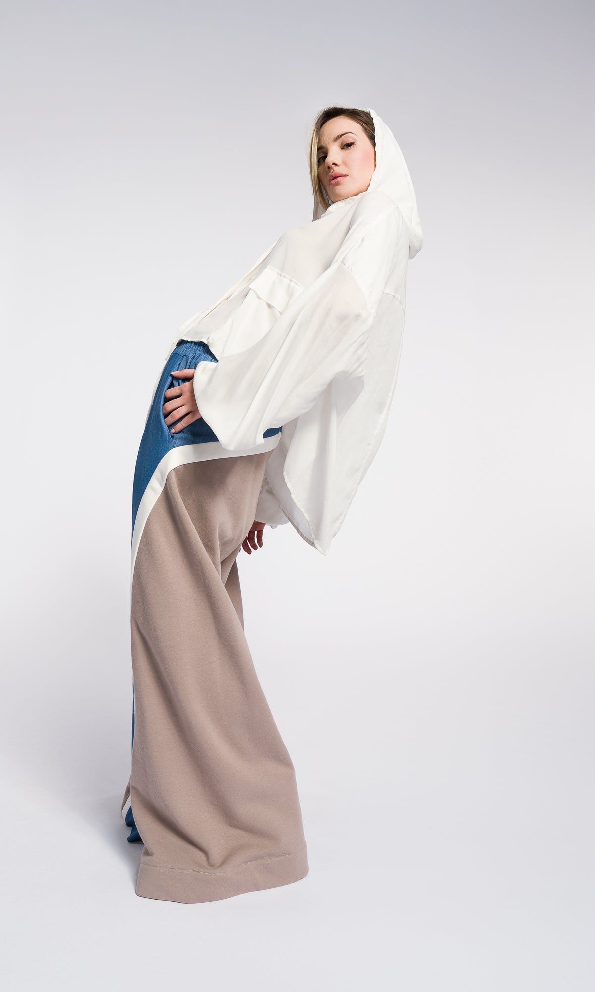 Oversize Shirt Extra Large Hooded Top Viscose Shirt with pockets and Buffon Wide Sleeves Summer Lightweight Bohemian Tunic