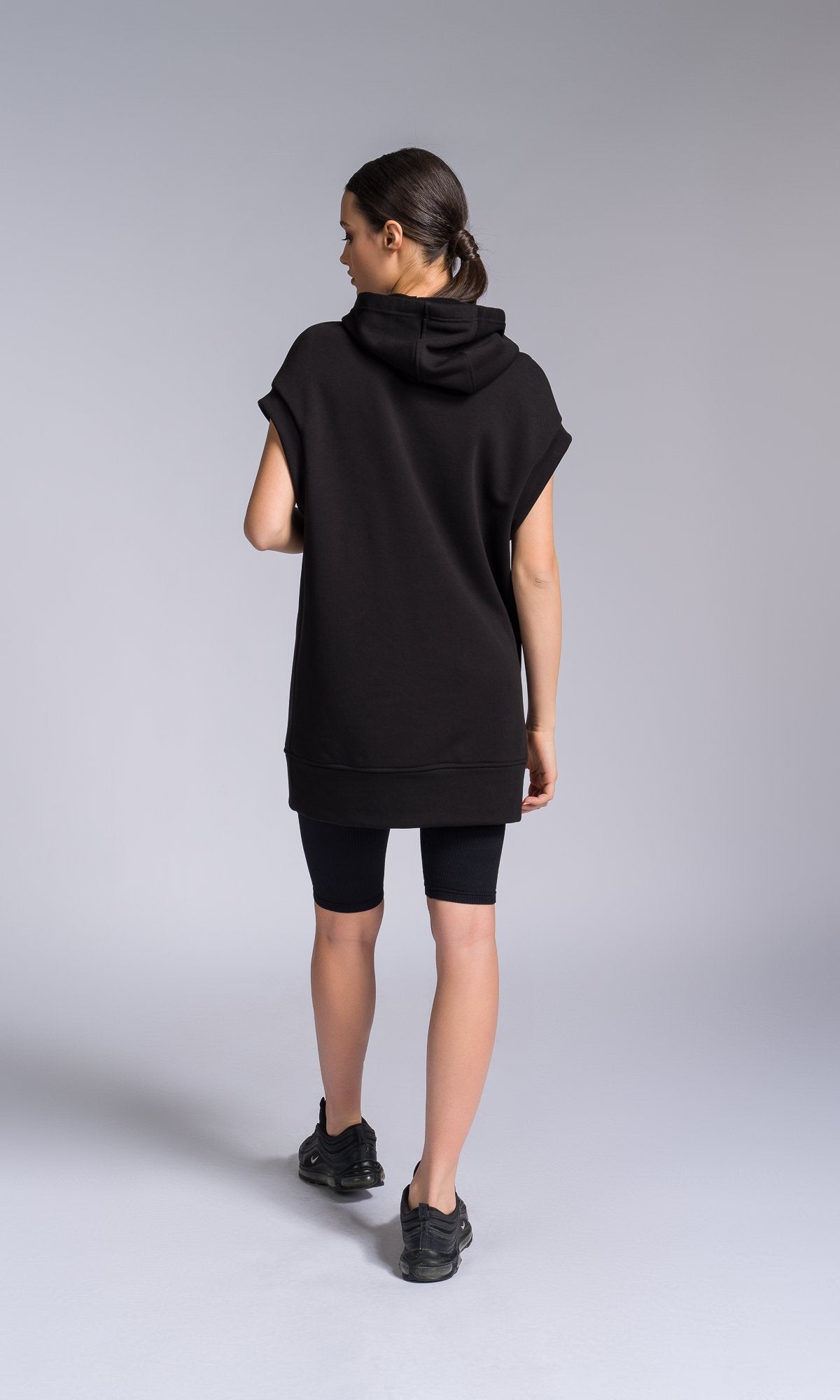 Drop Shoulder Sleeveless Hoodie - AAKASHA