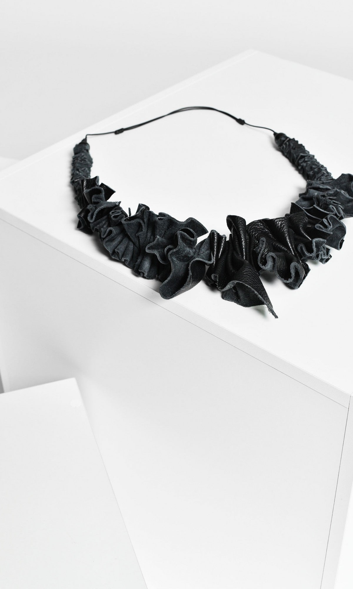 Black Genuine Leather Necklace
