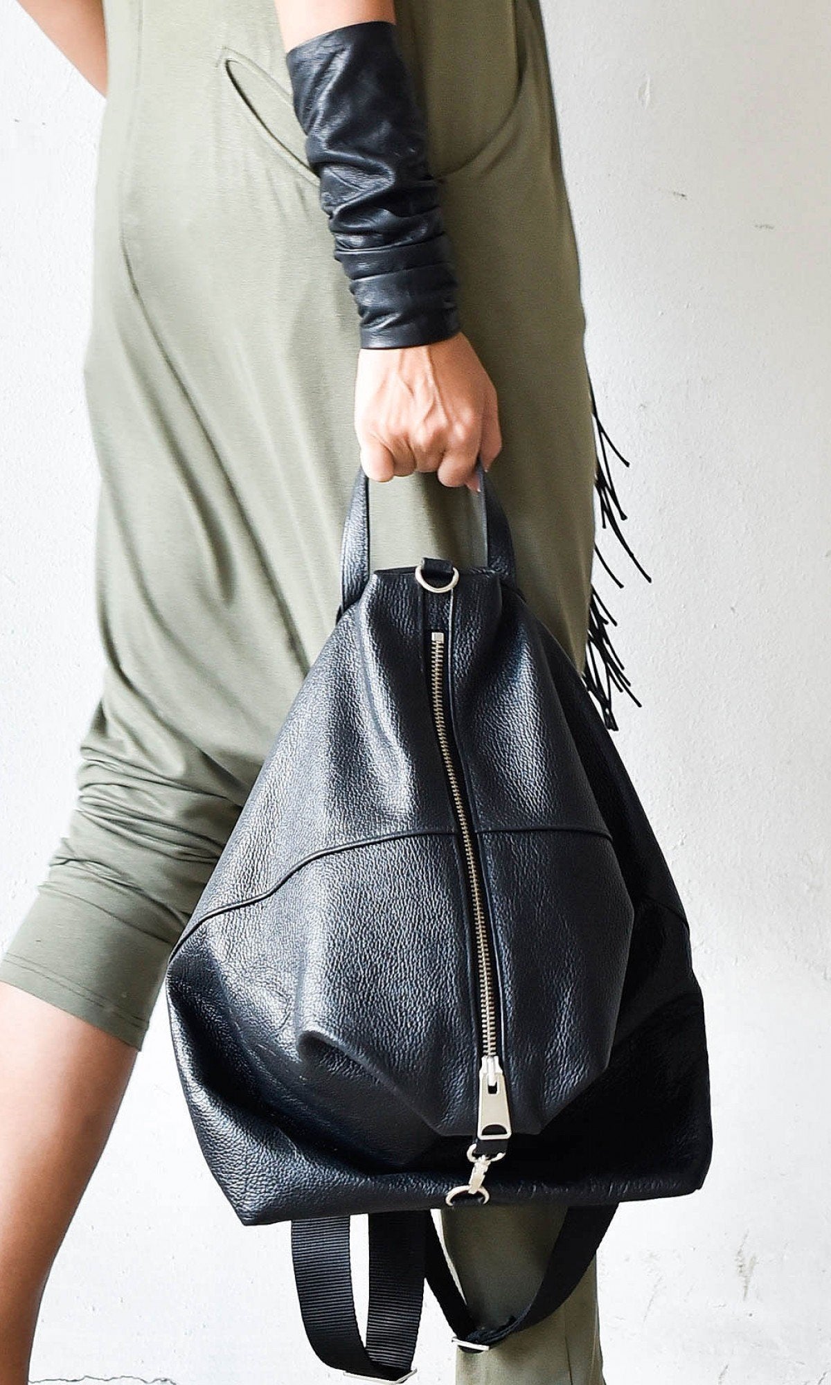 Leather Folding Backpack