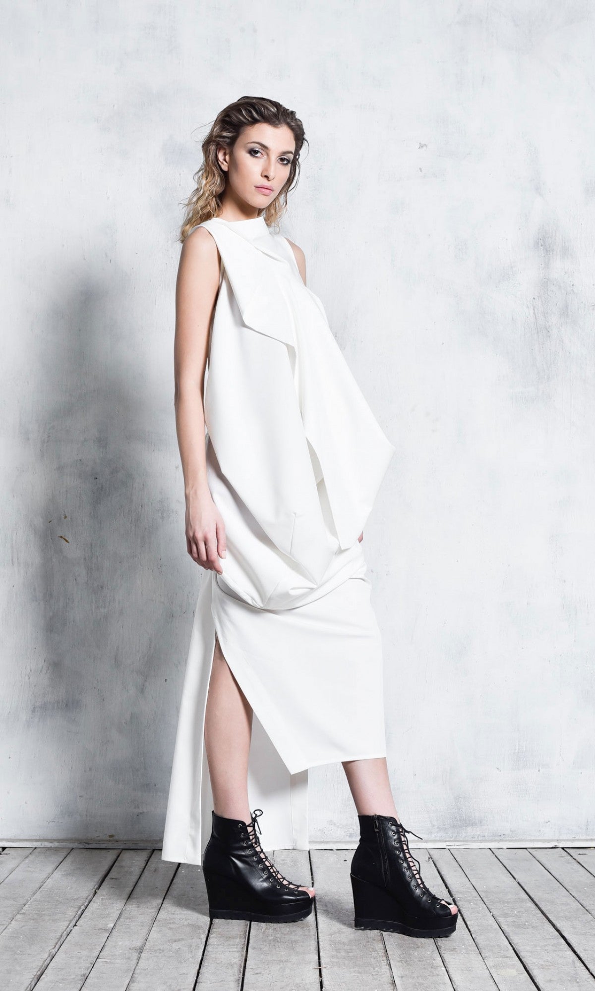 Asymmetric Sleeveless Dress - AAKASHA