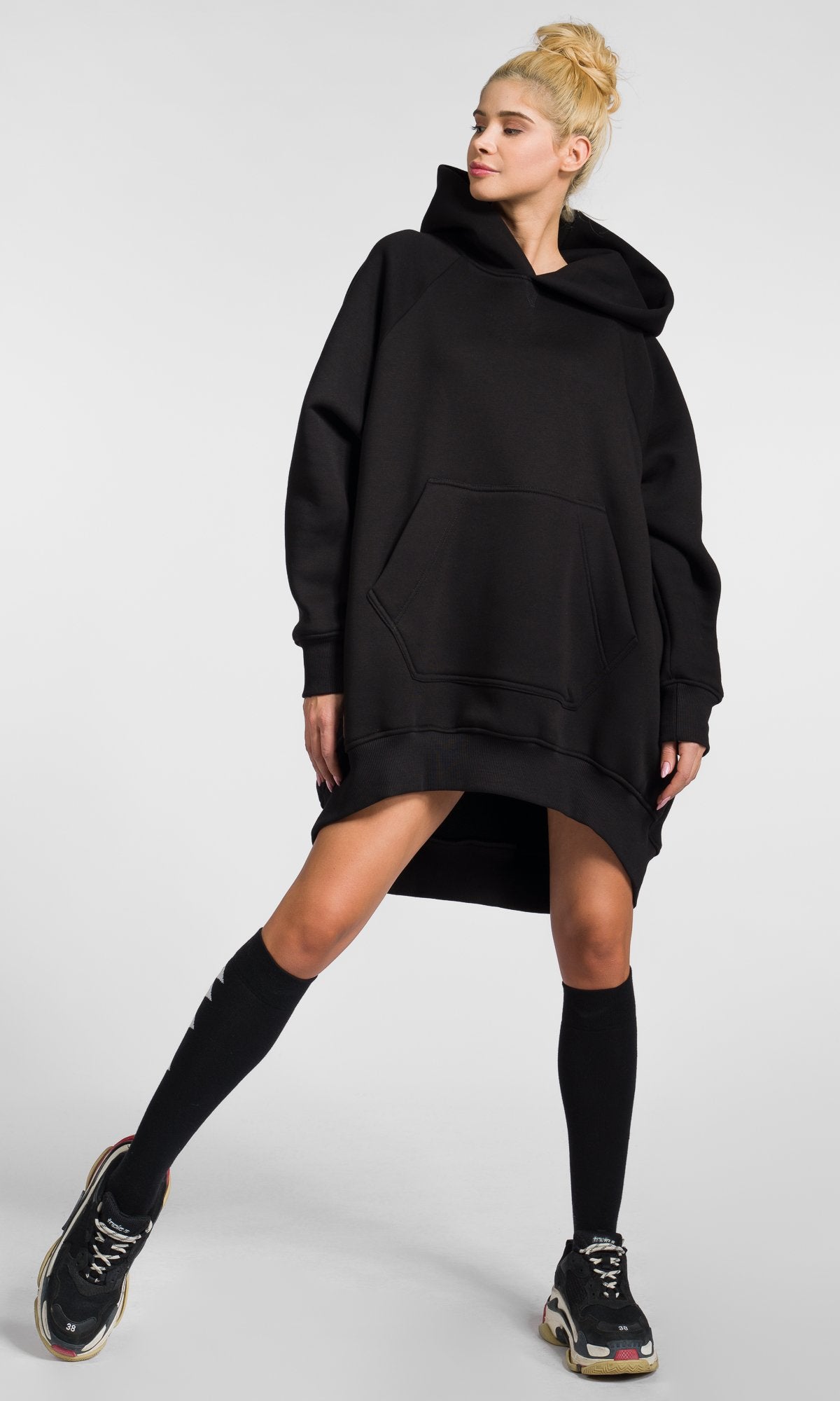 Long Hoodie with Raglan Shoulders - AAKASHA