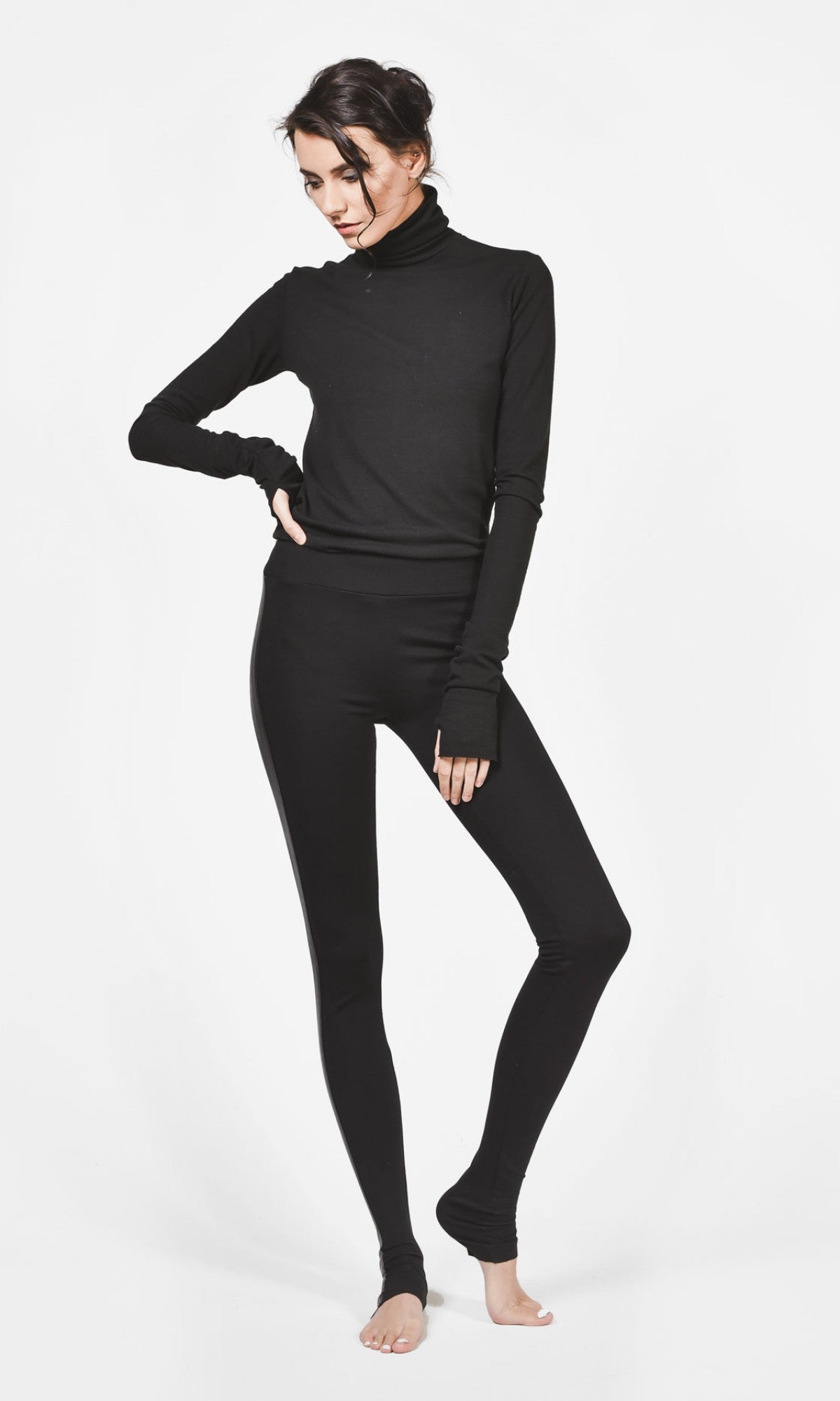 Extra Long Leggings with Vegan Leather Sides