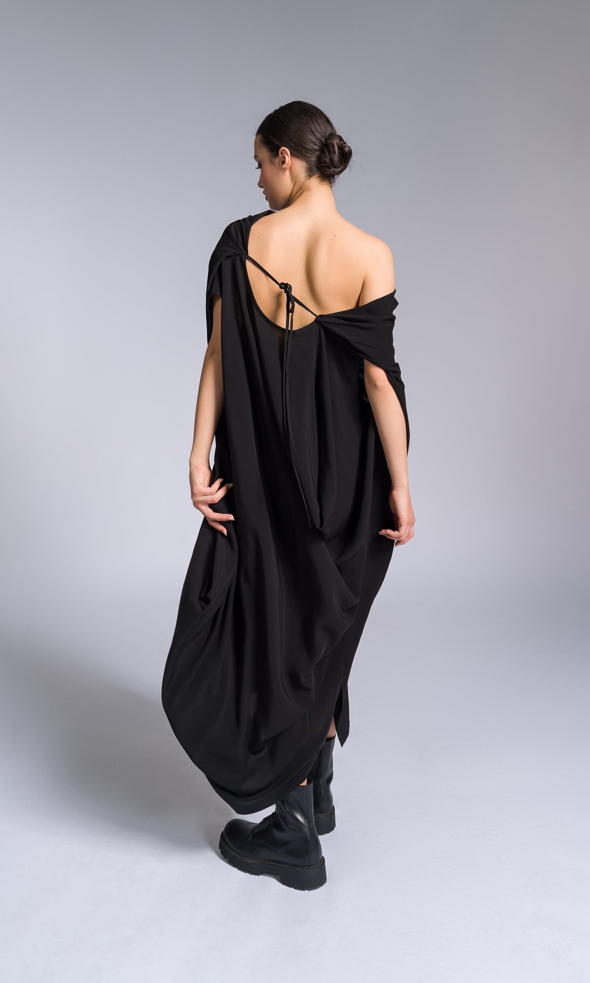 Draped Kaftan Dress with Open Back - AAKASHA