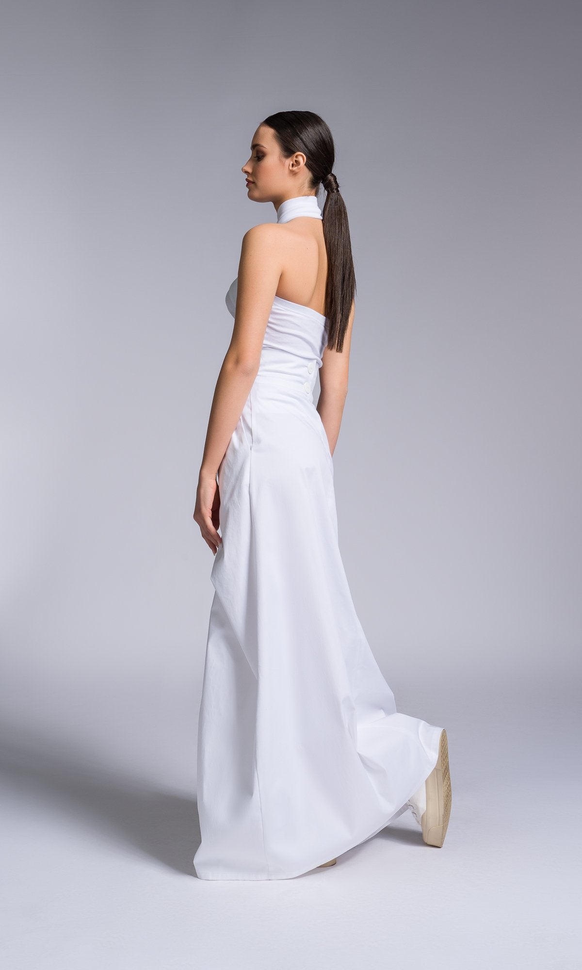 Long Skirt With Overlapping Front - AAKASHA