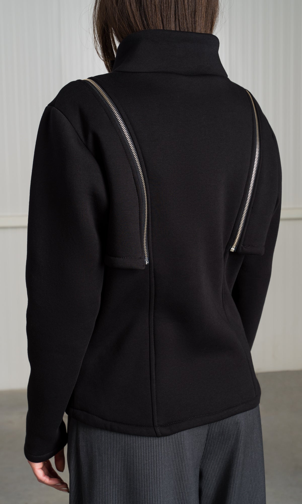 Cotton Fleece Jacket with Detachable Sleeves