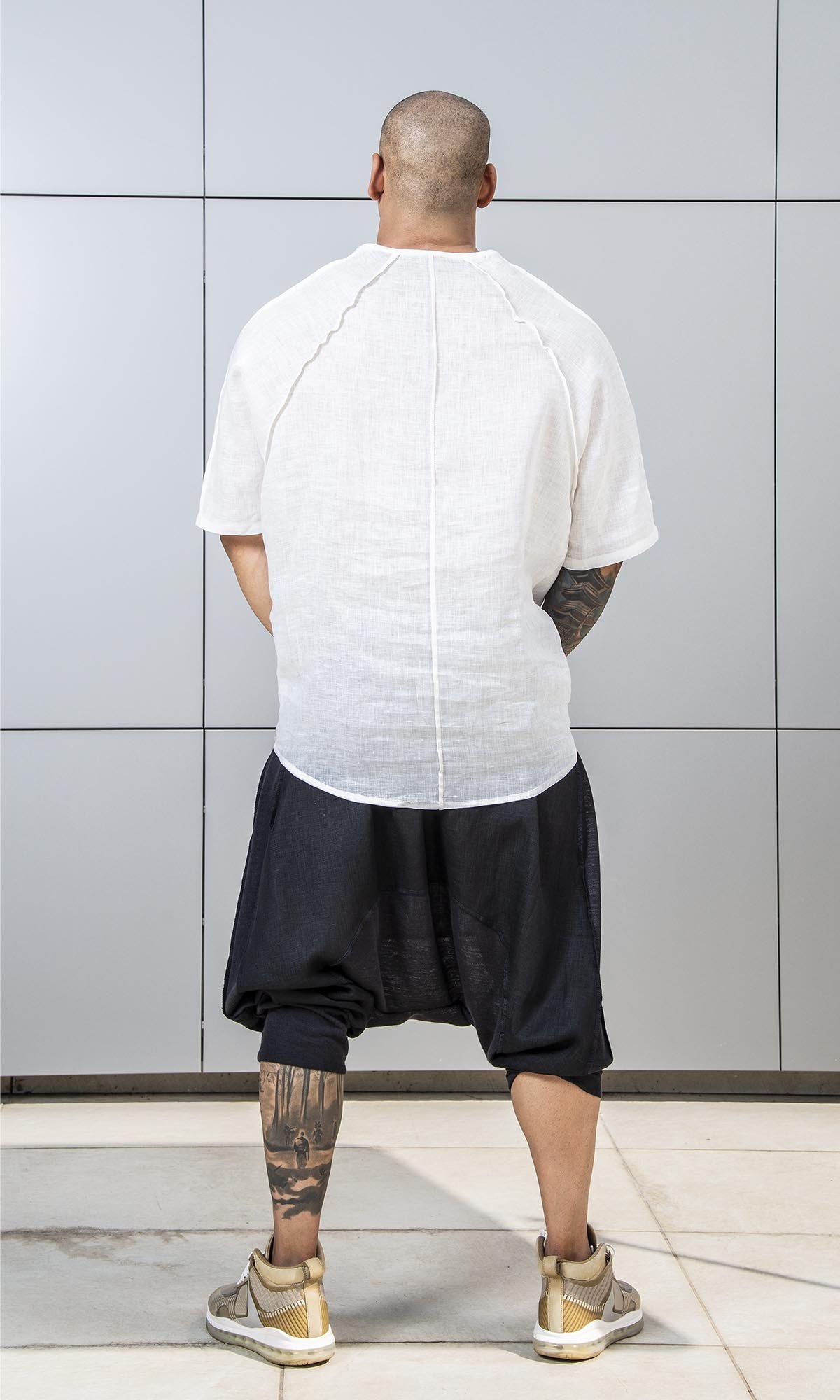 Reversed Seams Linen T-shirt - AAKASHA