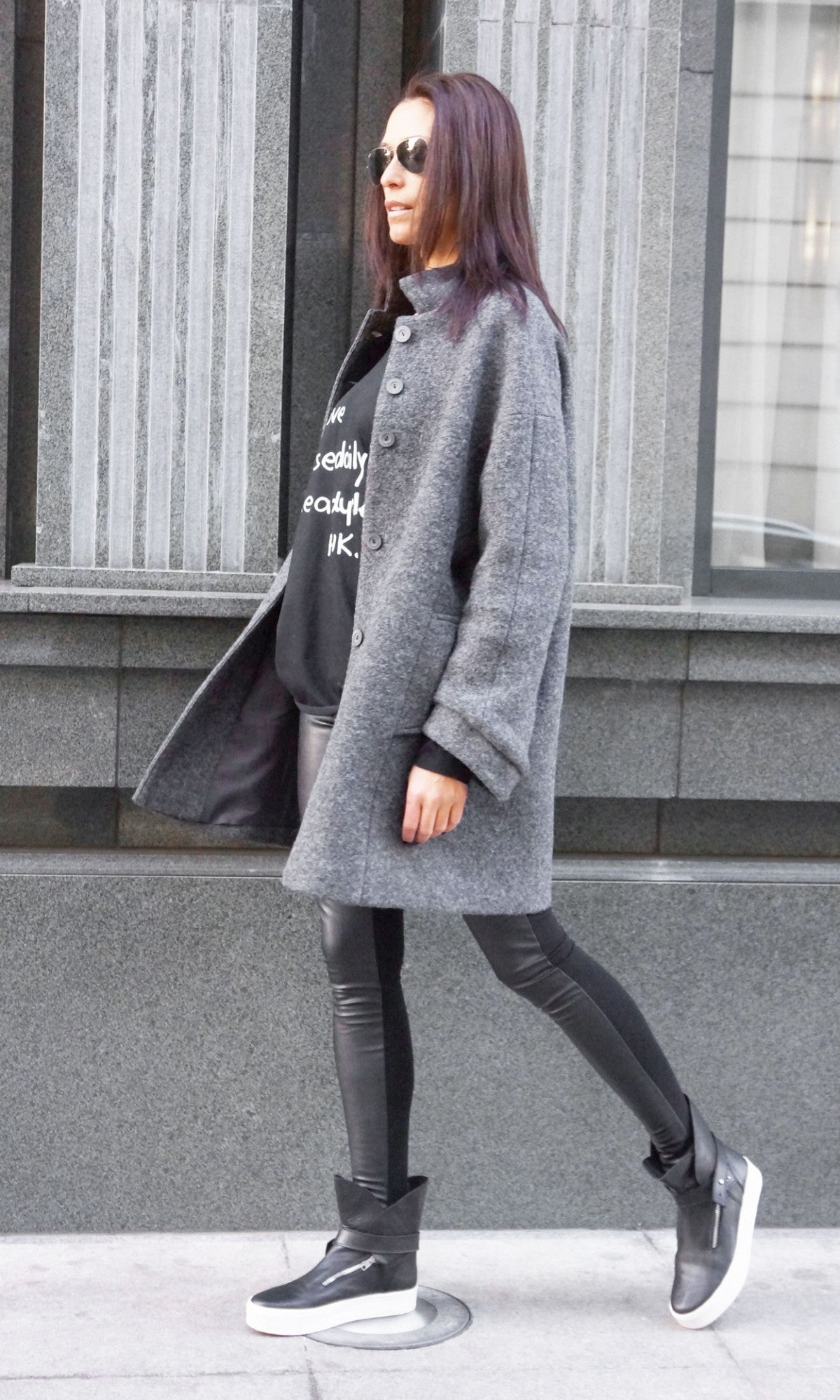 Elegant Straight Wool Coat