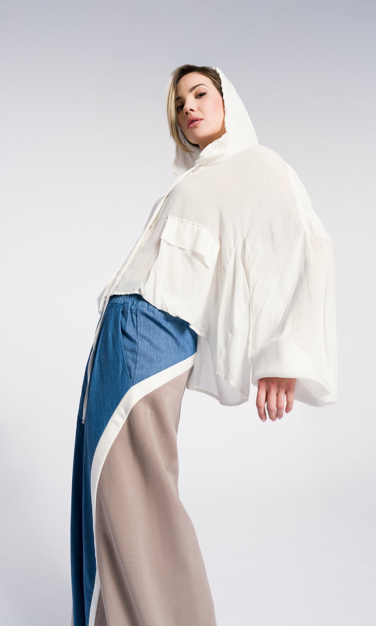 Oversize Shirt Extra Large Hooded Top Viscose Shirt with pockets and Buffon Wide Sleeves Summer Lightweight Bohemian Tunic