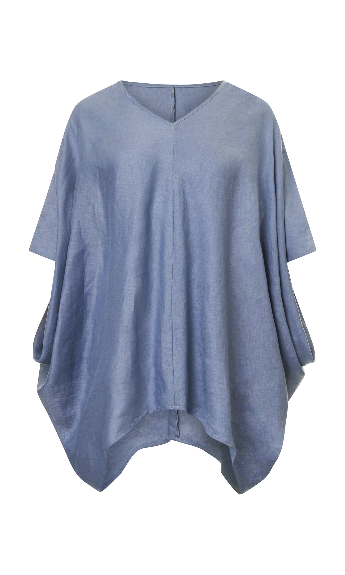 Loose Draped Linen Blouse - AAKASHA