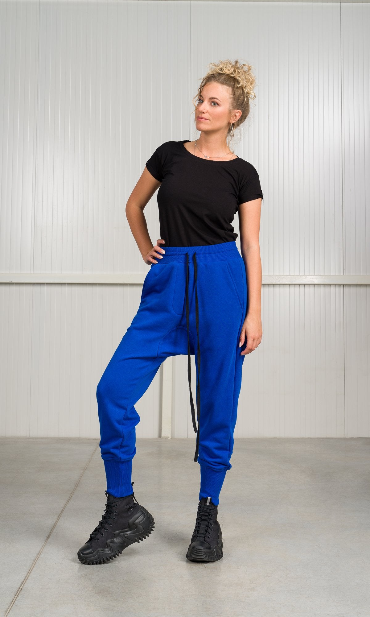 Drop Crotch Pants with Flap Pockets - AAKASHA