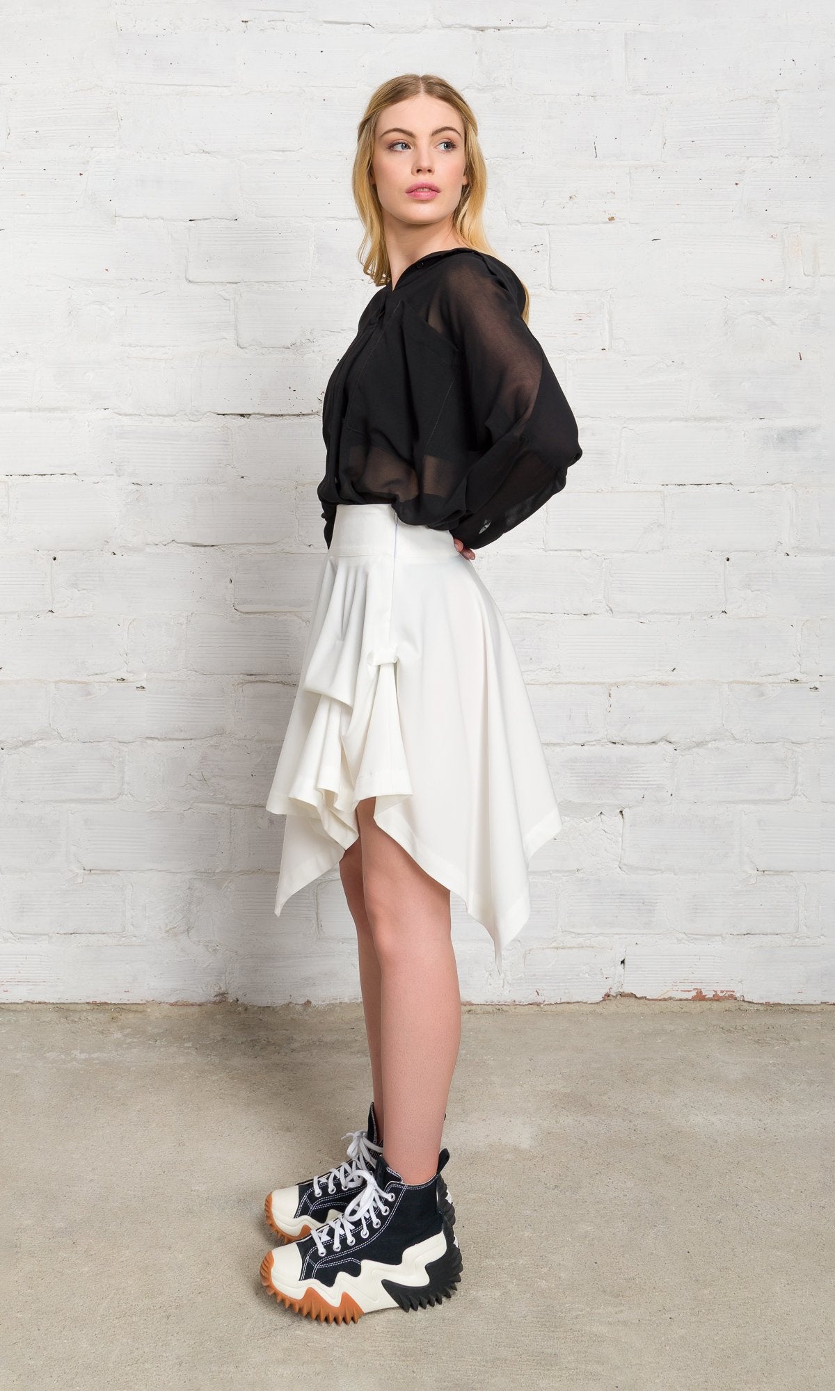 Mini Asymmetric Drapes Skirt