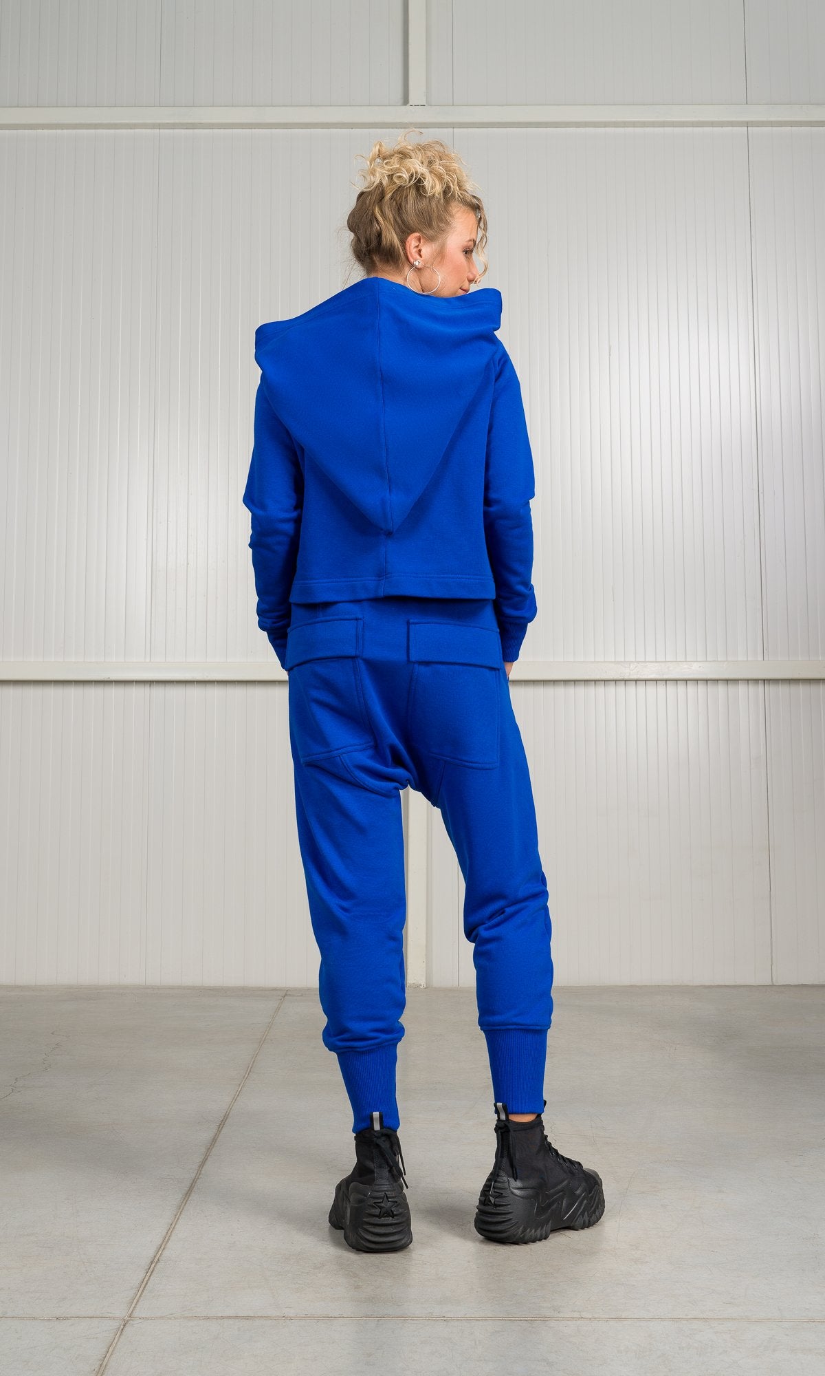 Asymmetric Sweatshirt with Large Hood