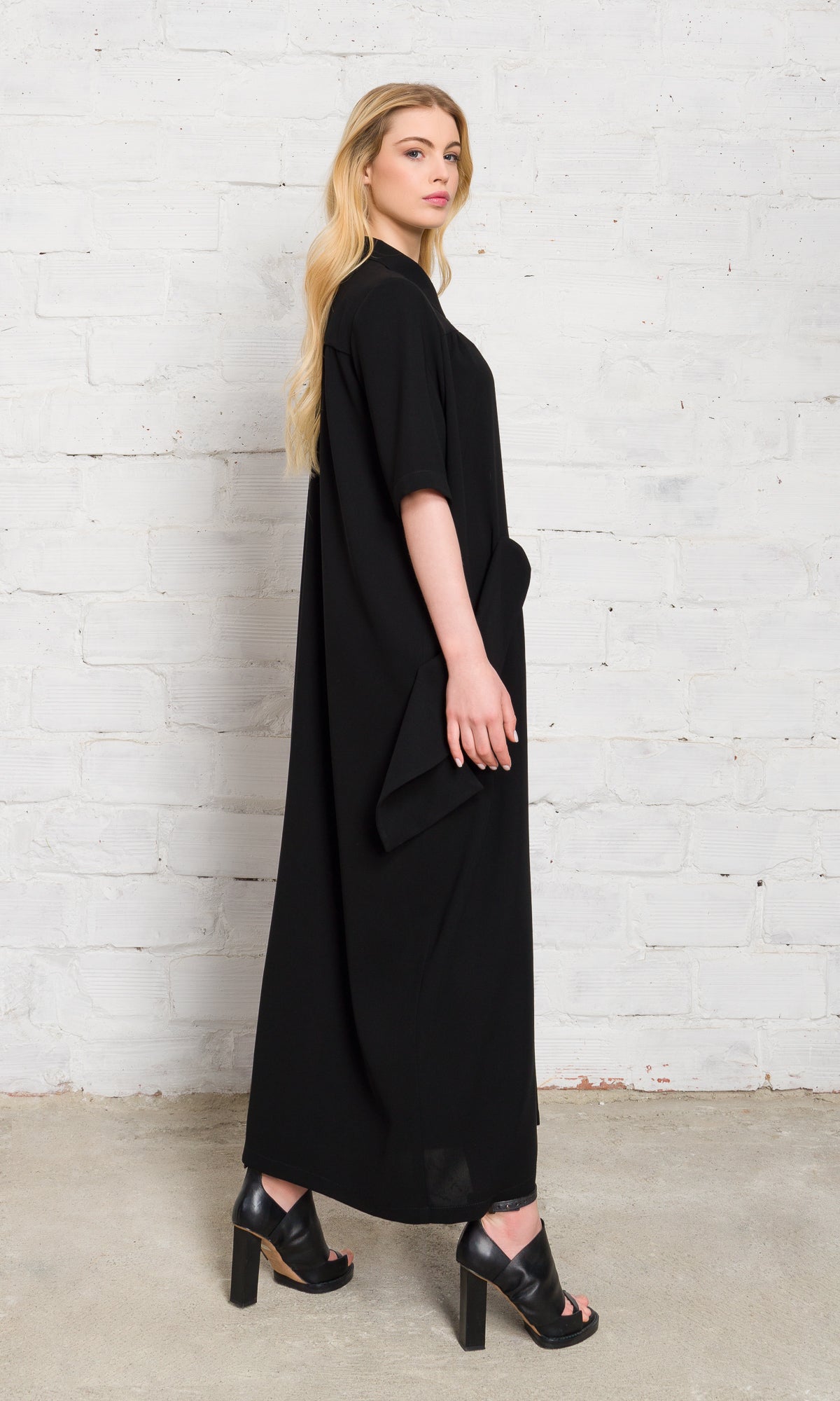 Long Shirt Dress with Large Pockets - AAKASHA