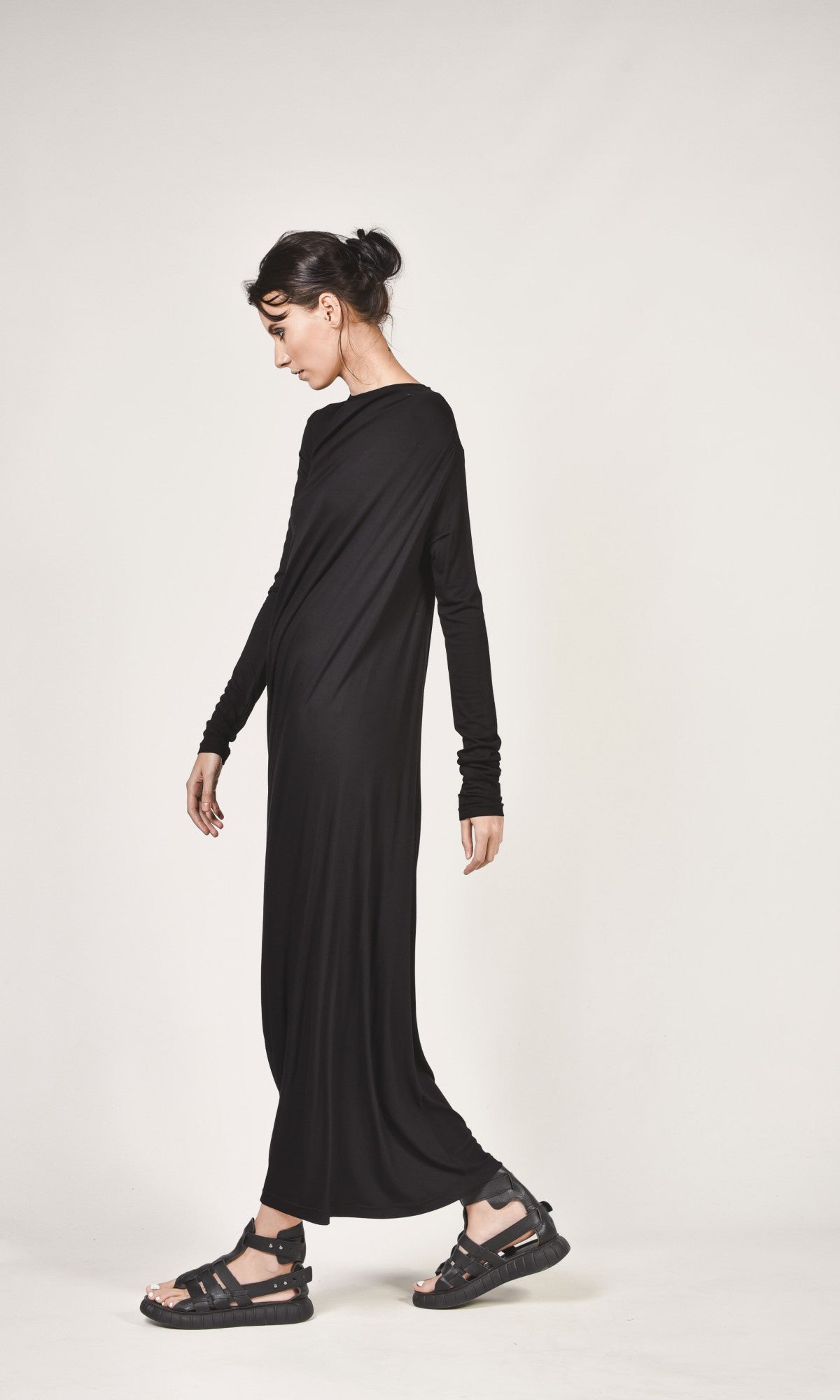 Long Asymmetric Draped Dress