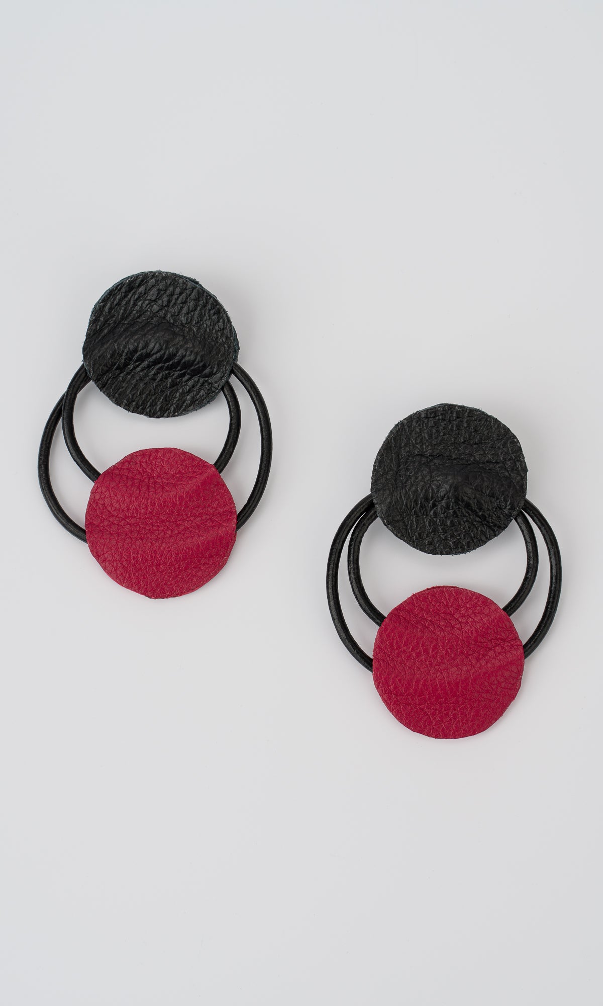 Black and Red Circles Earrings - AAKASHA