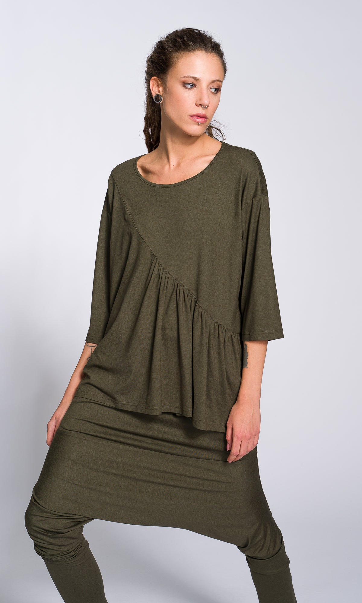 Loose Blouse with Front Gathering - AAKASHA