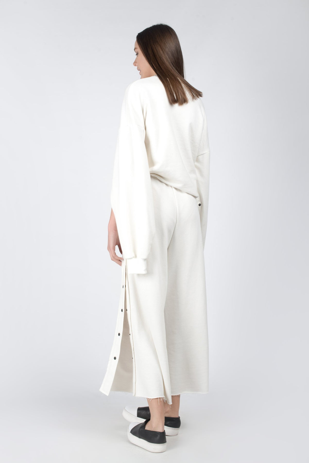 Chemisier grande taille en coton boutonné , haut ample oversize en French Terry