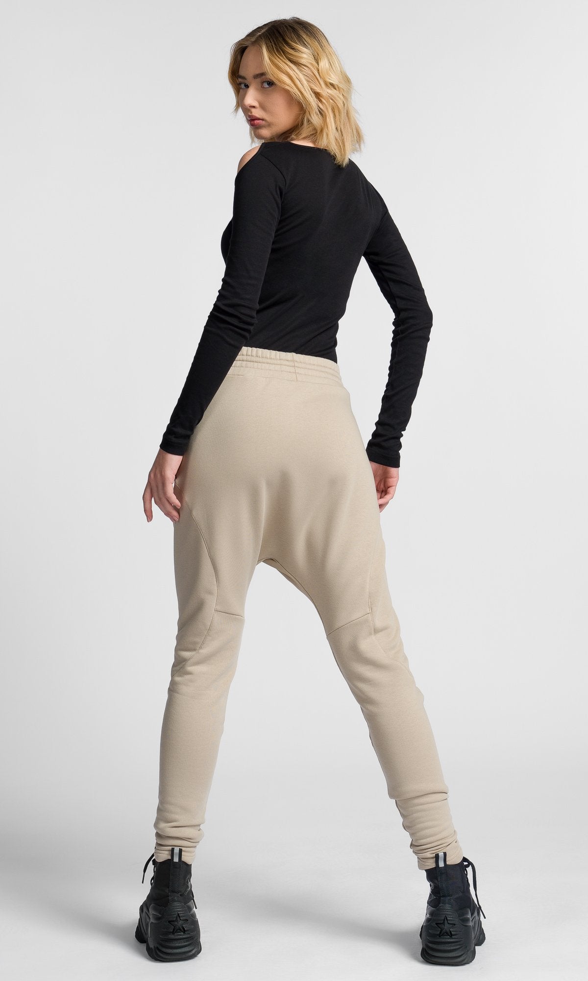 Drop Crotch Pants With Zipper Pockets