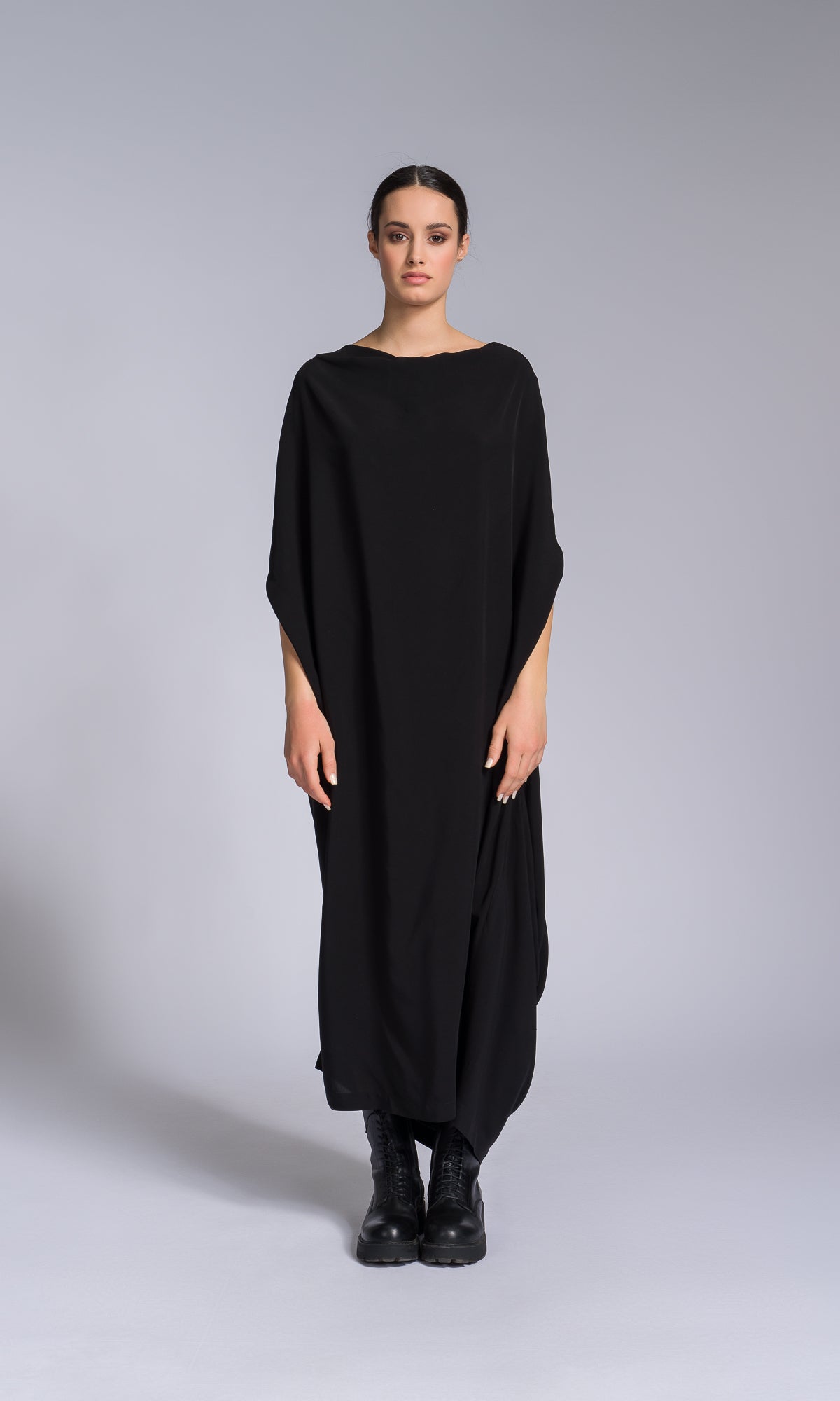 Draped Kaftan Dress with Open Back - AAKASHA