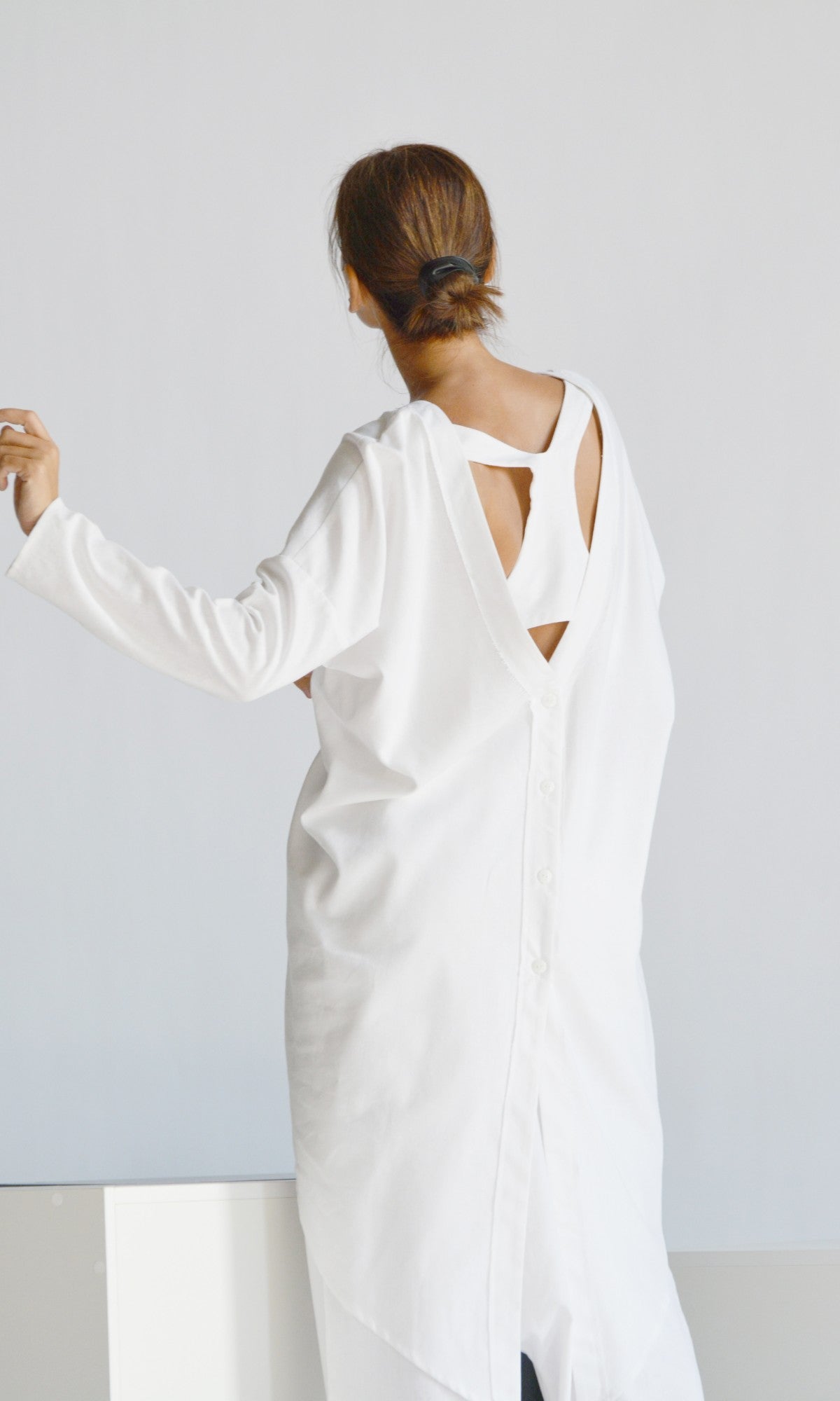 Back Buttoned Linen Shirt - AAKASHA