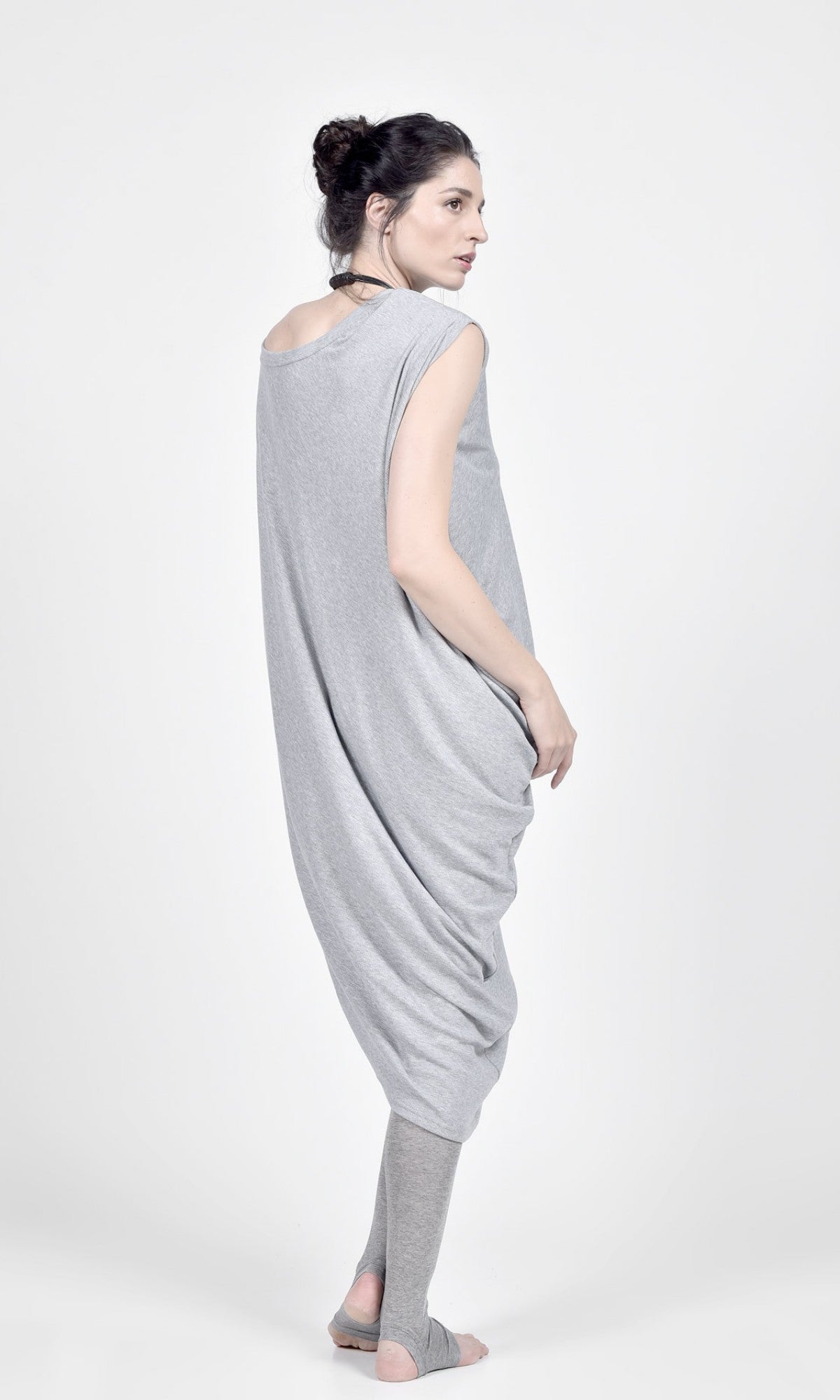 Draped Sleeveless Tunic Dress - AAKASHA