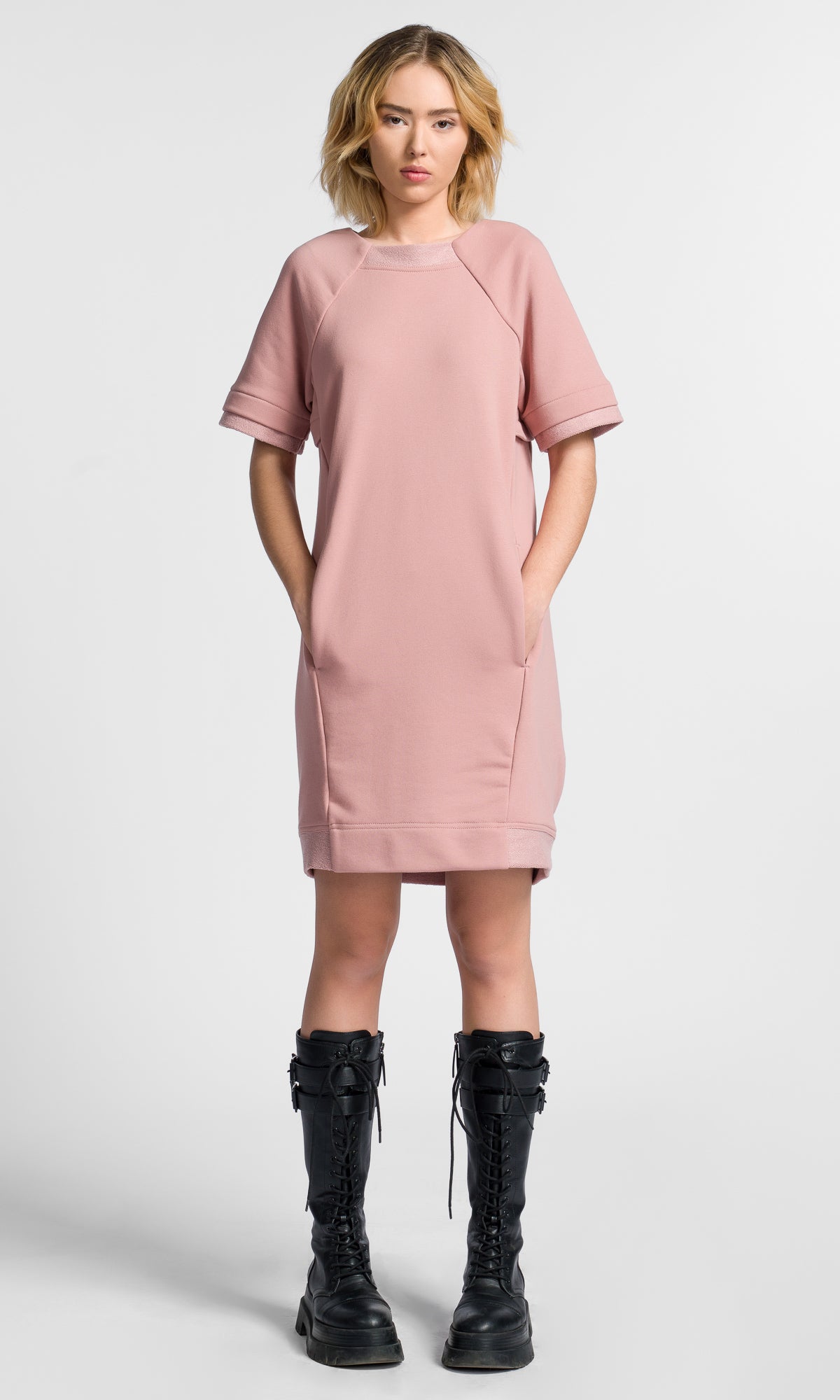 Short Sleeved Sweatshirt Dress - AAKASHA