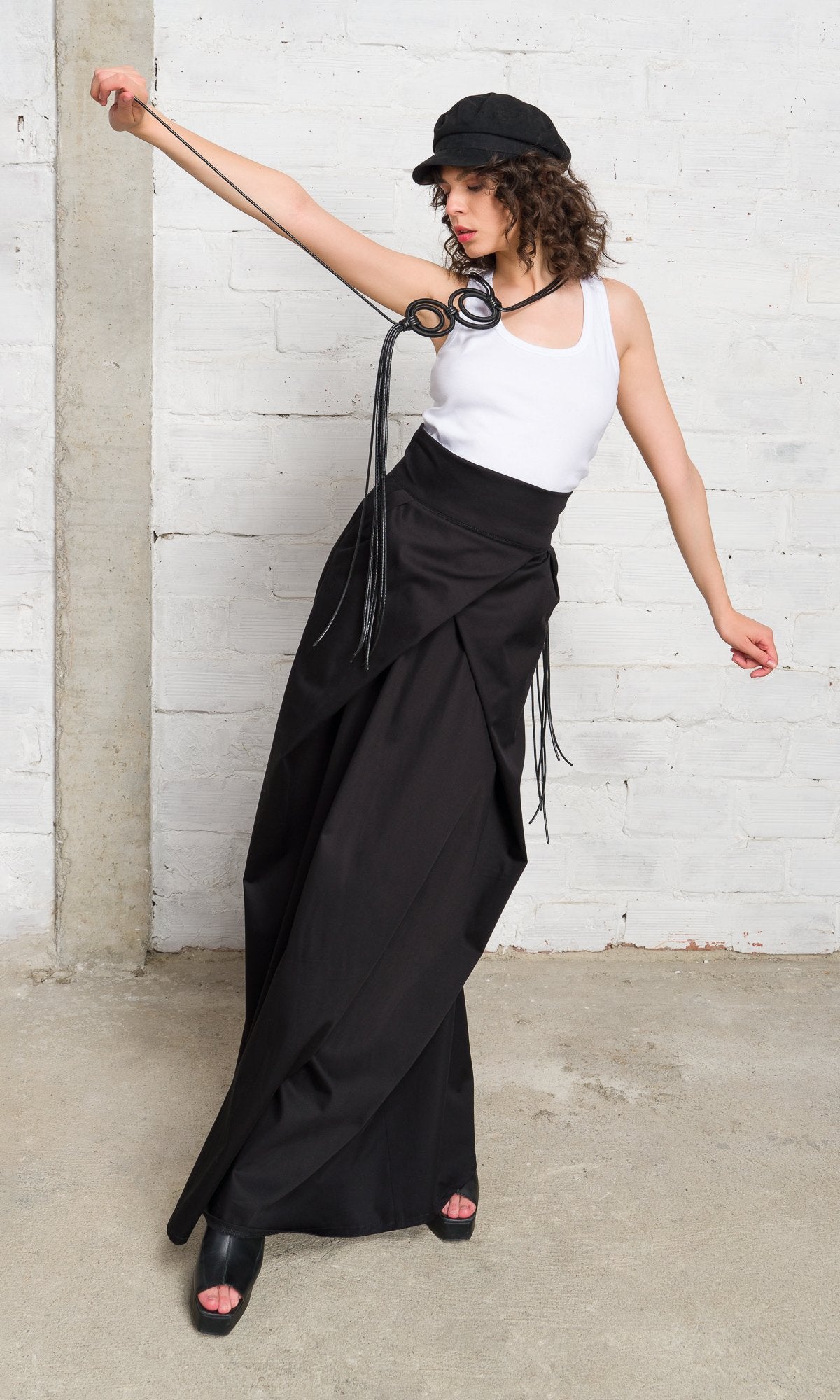 Long Skirt With Overlapping Front - AAKASHA