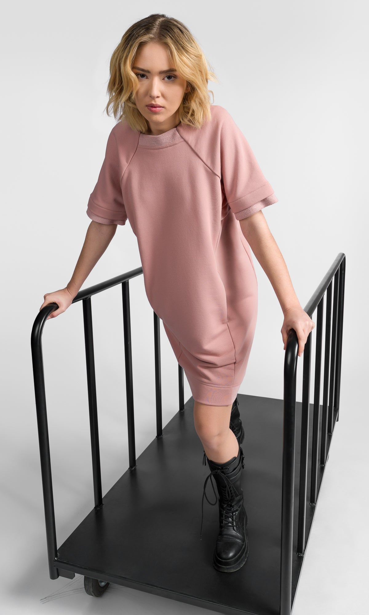 Short Sleeved Sweatshirt Dress - AAKASHA