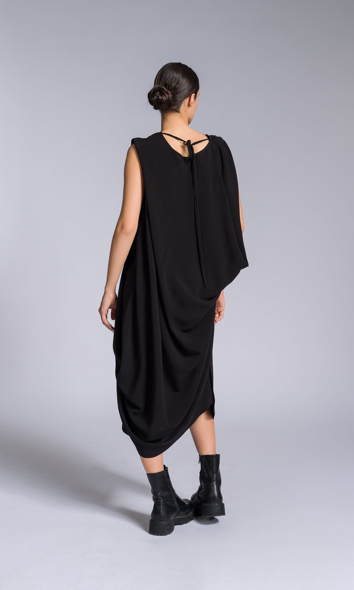 Draped Kaftan Dress with Open Back - AAKASHA