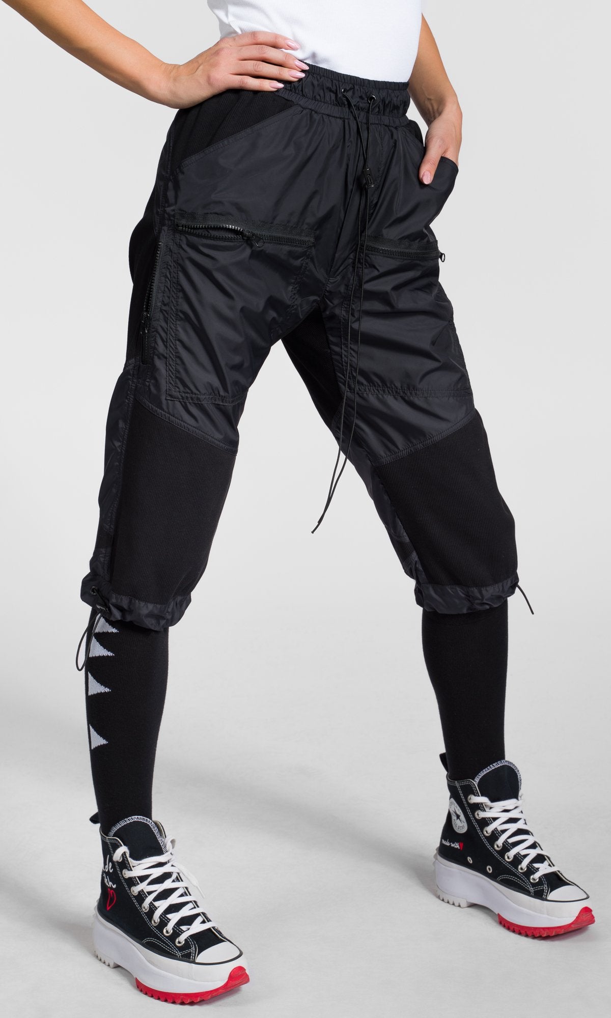 Ribbed Knee Track Pants