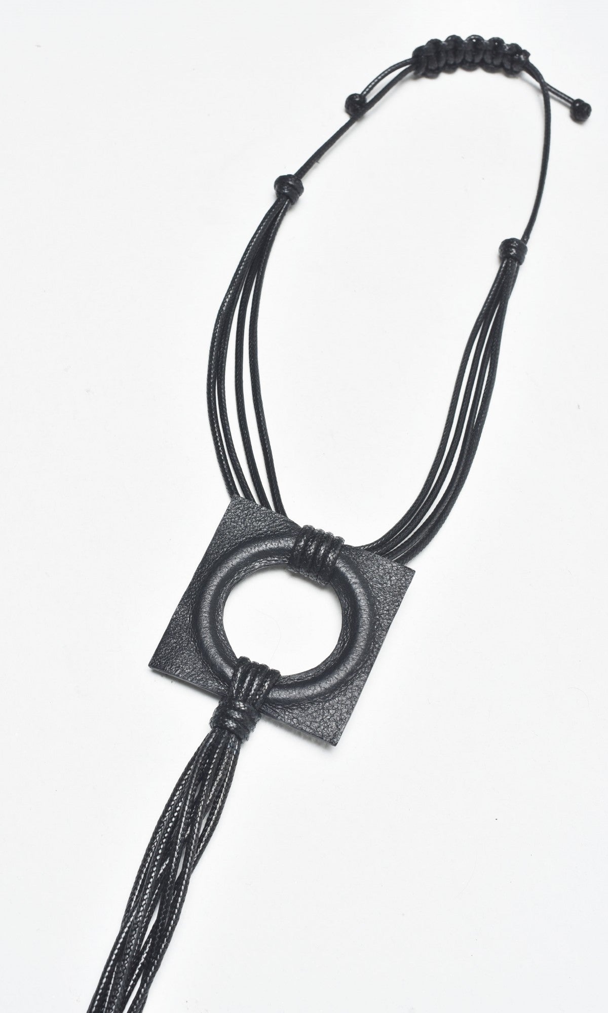 Trendy Leather pendant necklace