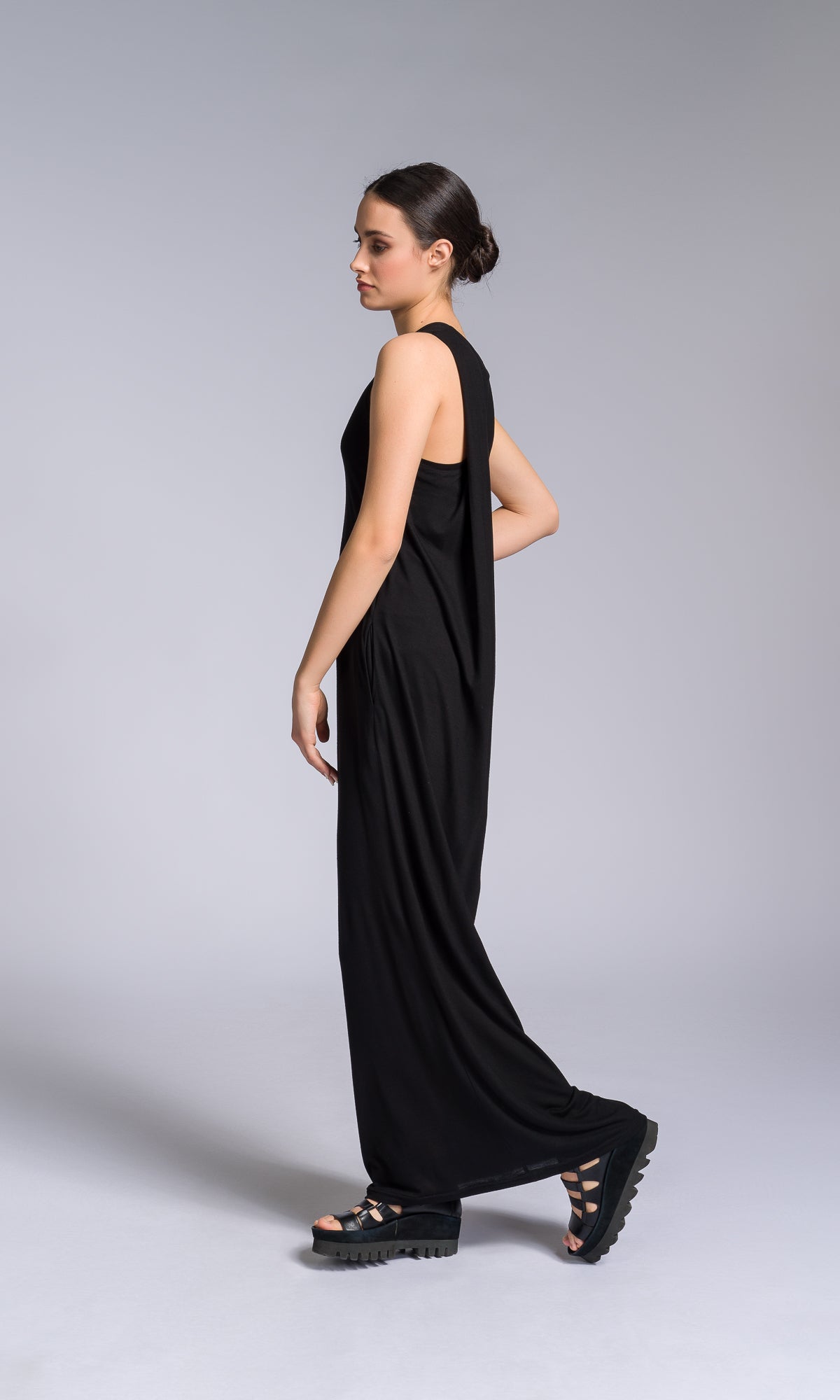 Jersey Column Dress with Folded Sides - AAKASHA