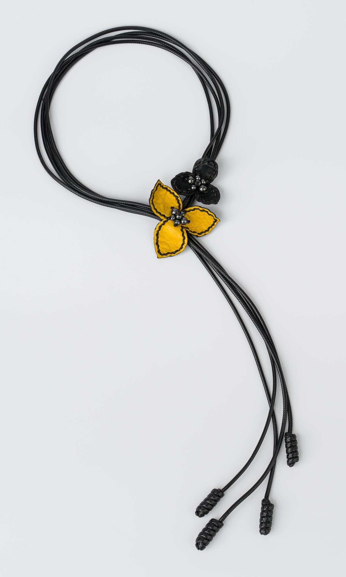 Colourful Leather Flower Necklace