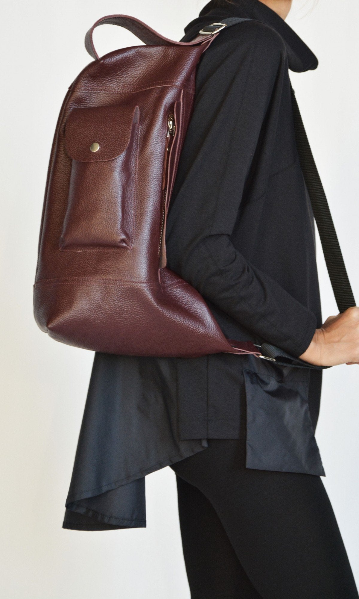 Leather Sling Backpack