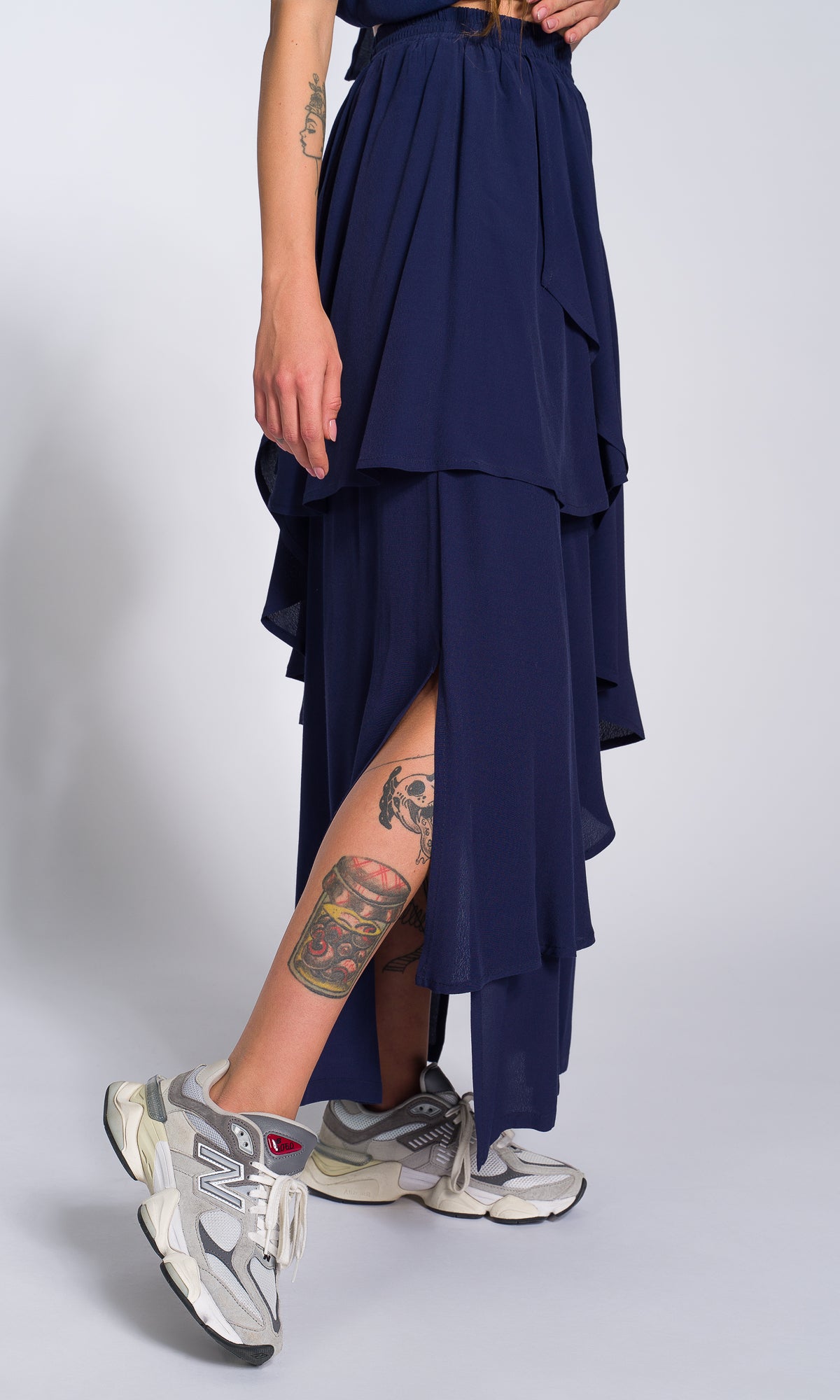 Asymmetric Layered Georgette Skirt - AAKASHA