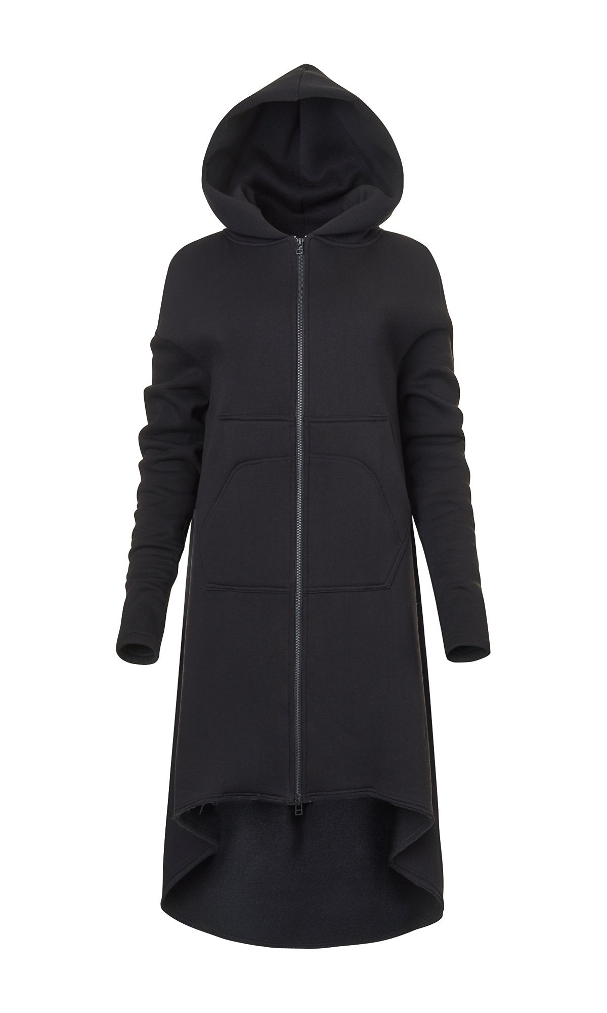 Extra Long Zippered Hoodie - AAKASHA