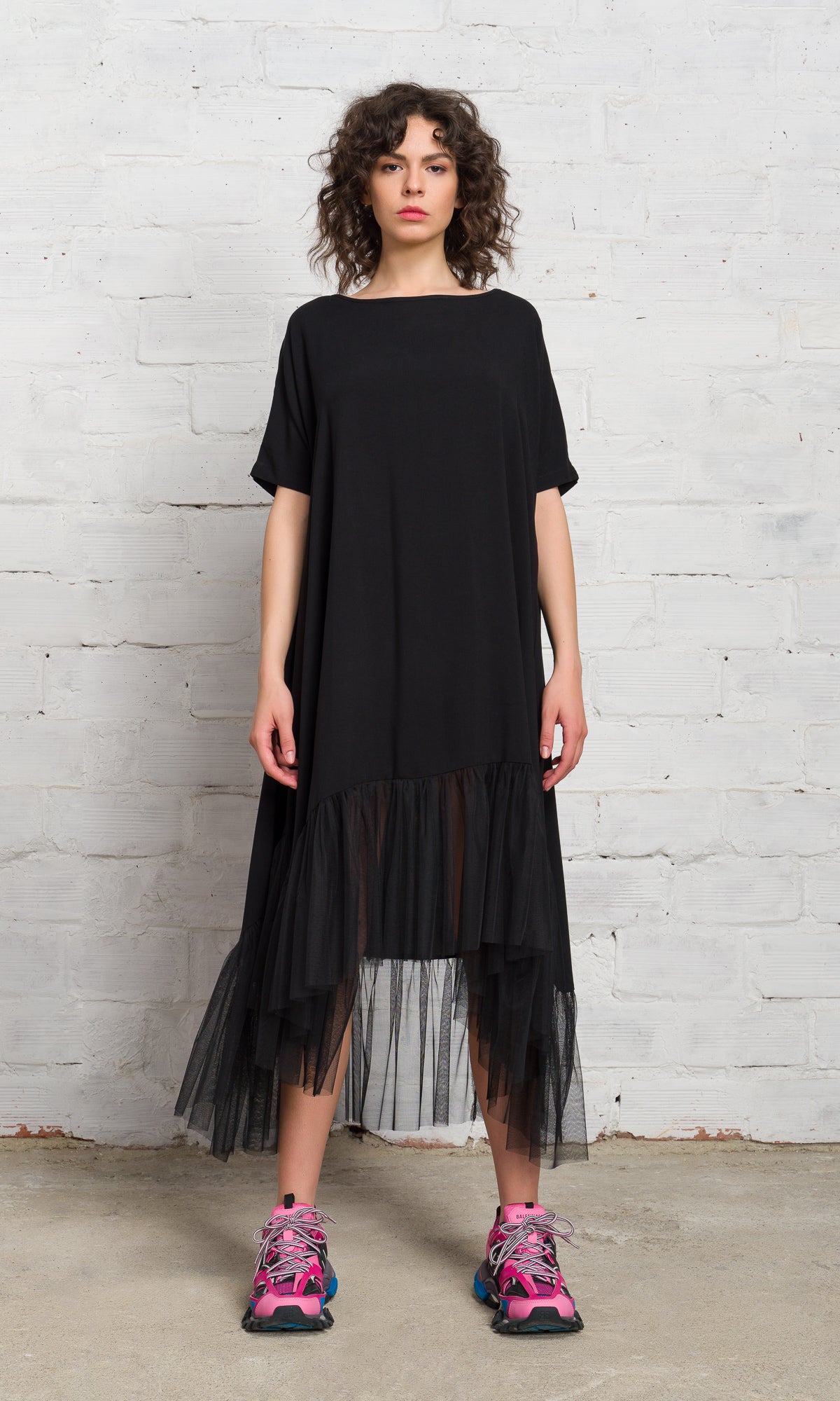 Oversized Tulle Hem Dress - AAKASHA