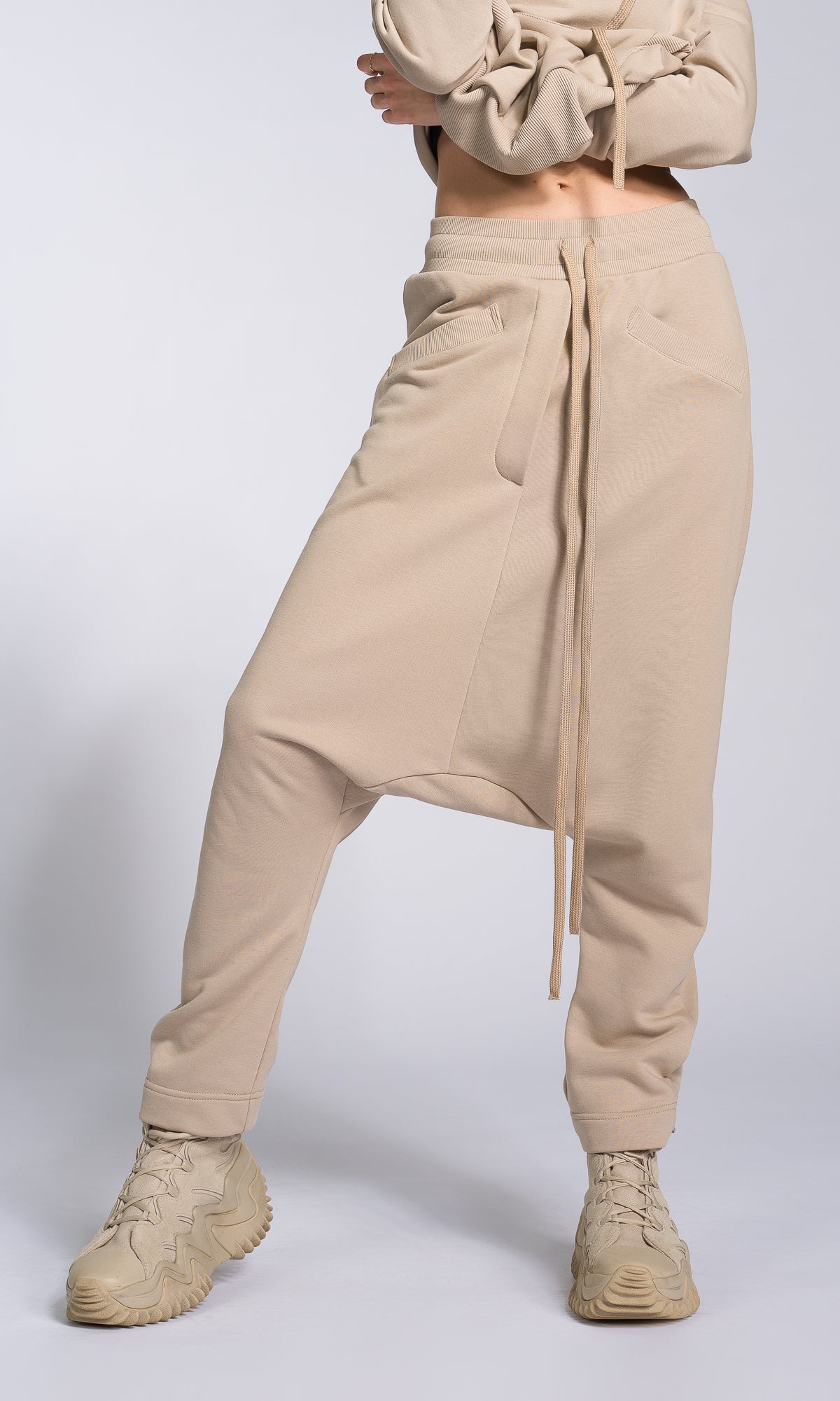 Deep Drop Crotch Cotton Pants - AAKASHA