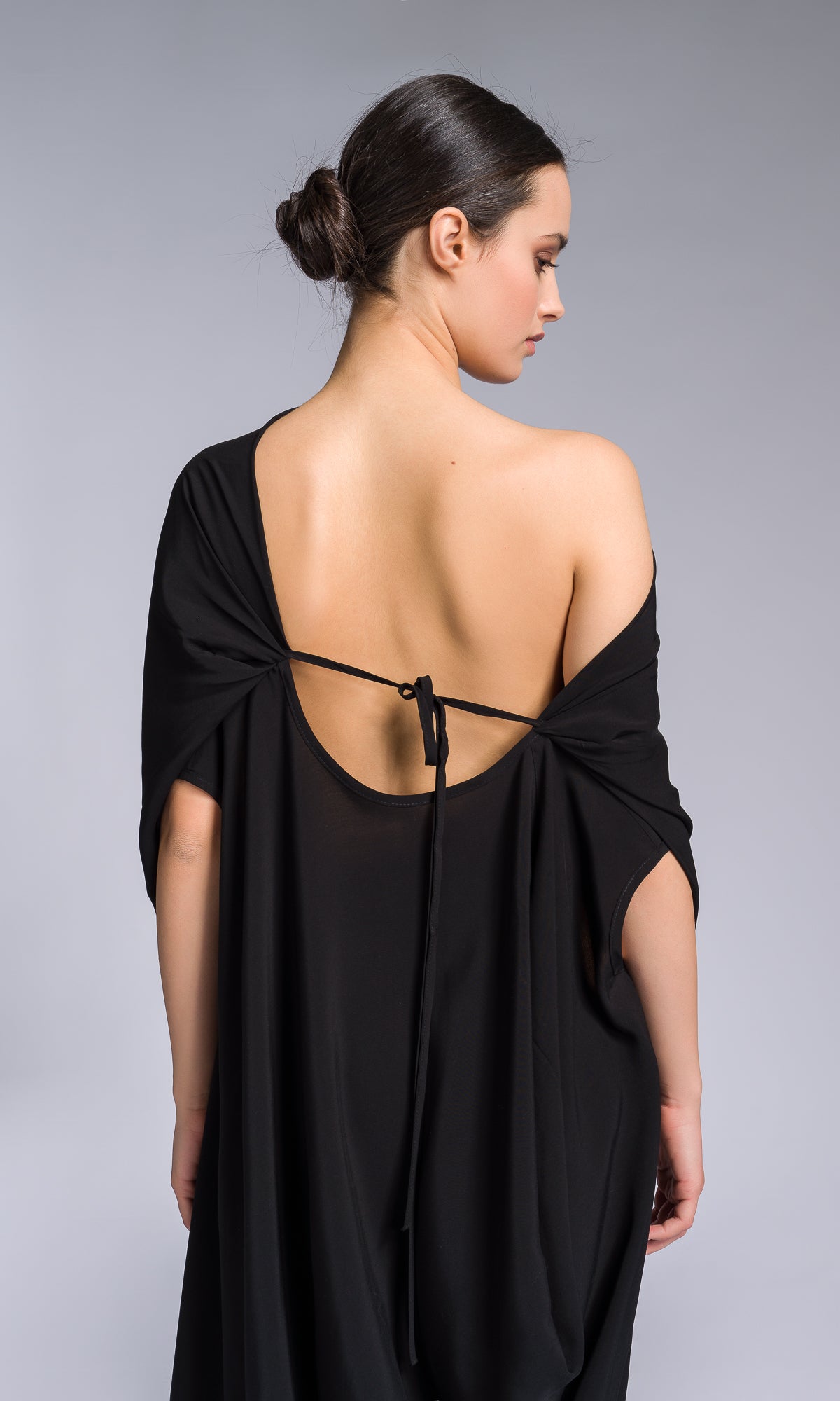 Draped Kaftan Dress with Open Back - AAKASHA