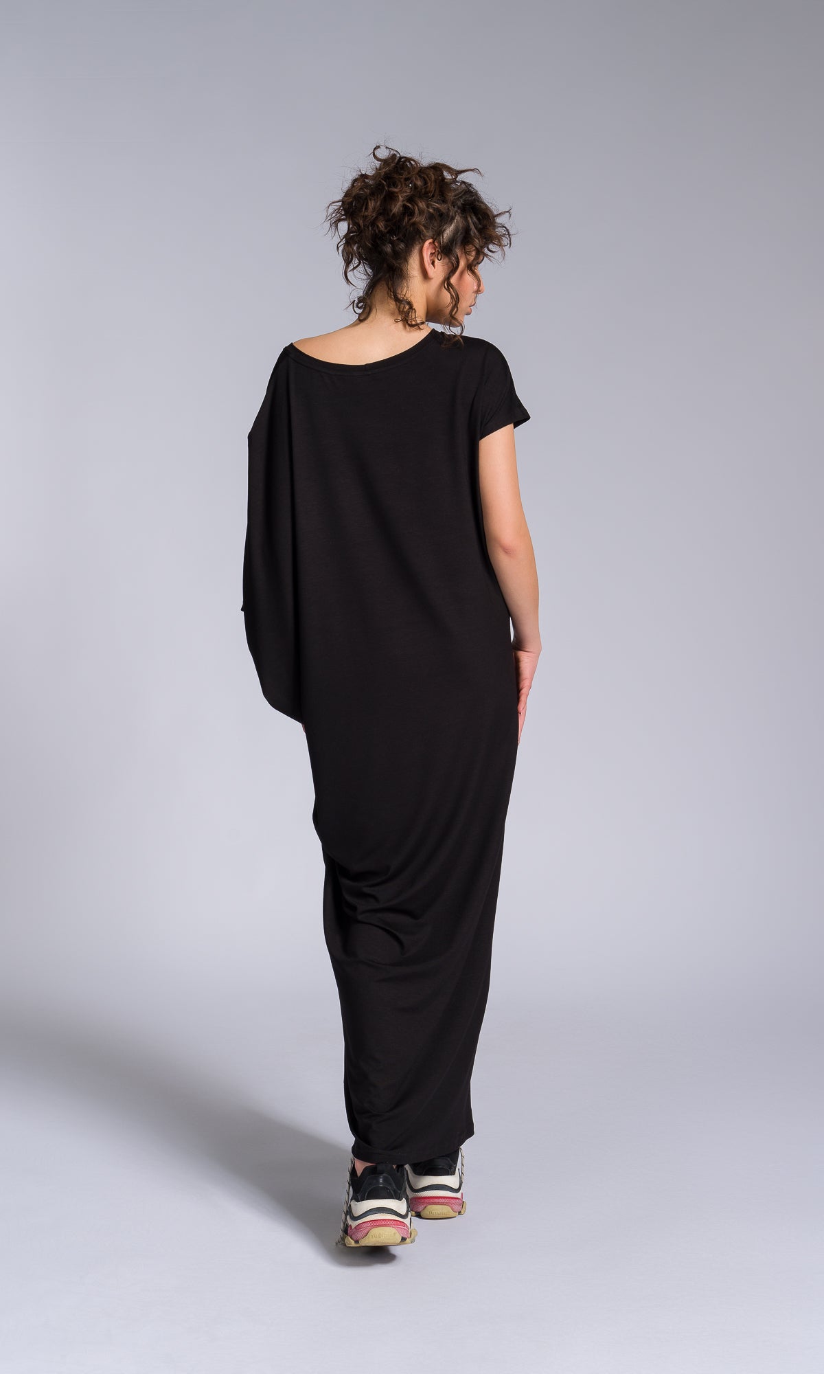 Batwing Sleeve Asymmetric Dress - AAKASHA