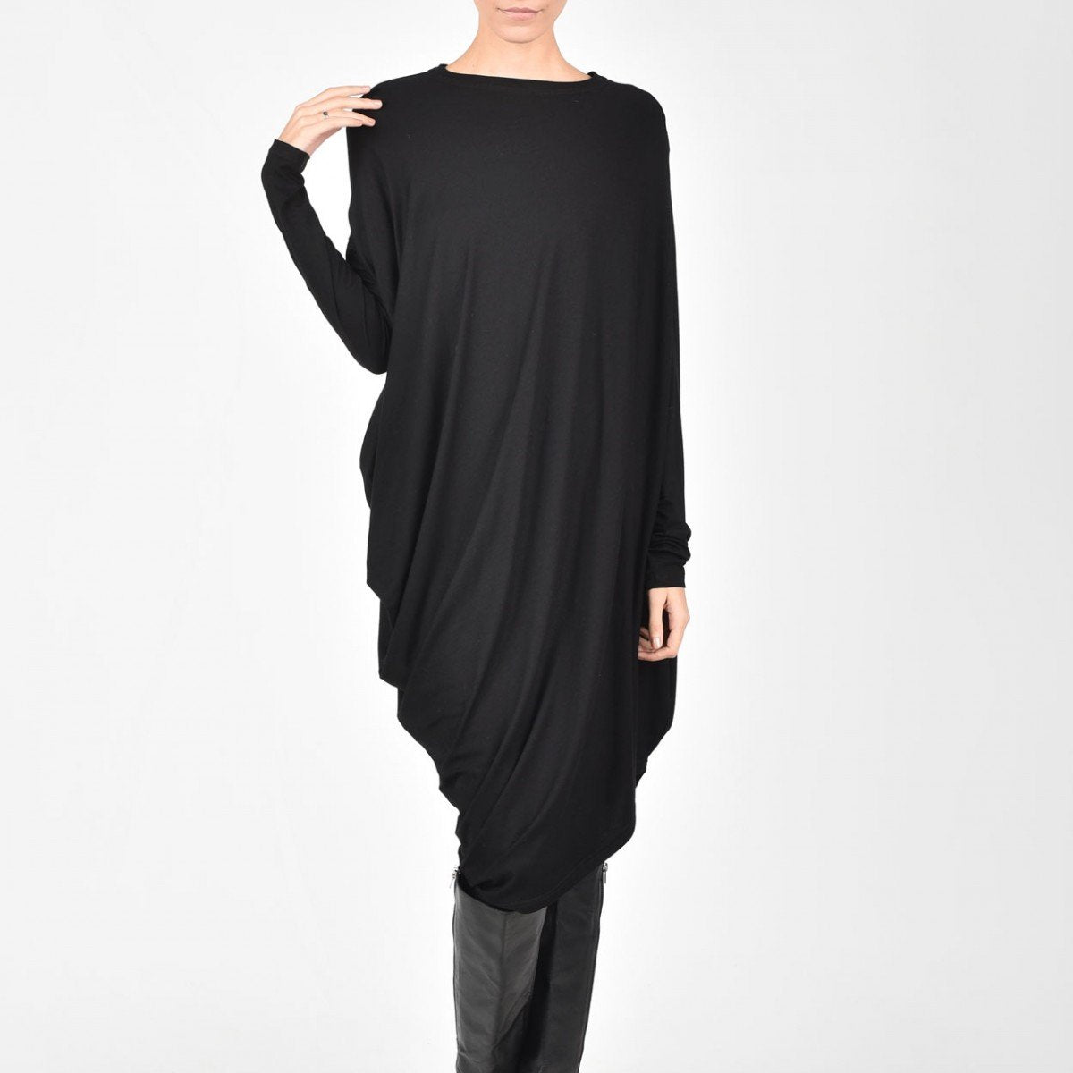 Asymmetric Long Sleeves Tunic Dress Asymmetric Long Sleeves Tunic Dress